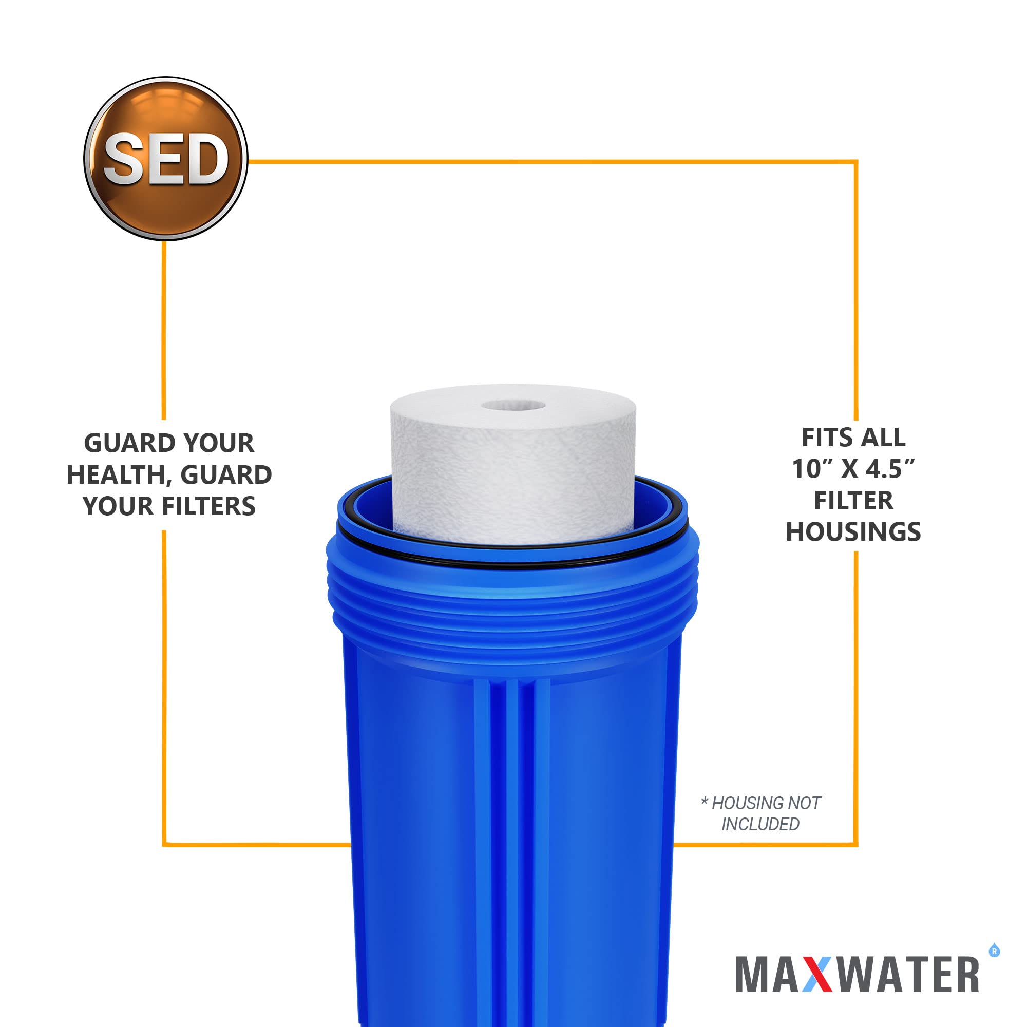 20 Pack Meltblown Polypropylene Whole House Sediment Water Filter Cartridges - 5 Micron, 10
