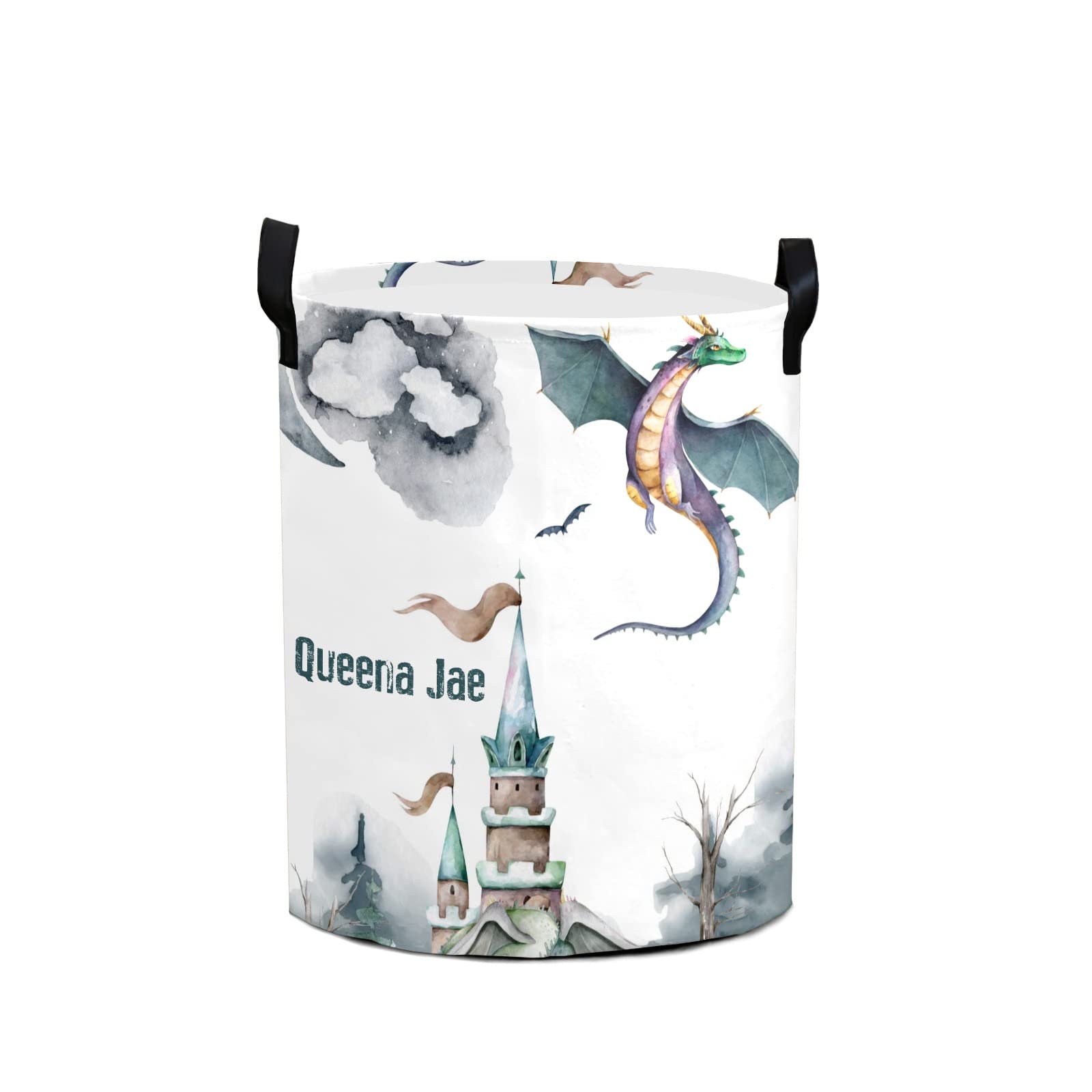 Medieval Castle Dragon Storage Bin - Waterproof Oxford Fabric Laundry Hamper, Toy Organizer & Gift Basket for Bedroom, Nursery, Kids Room | Perfect for Clothes Storage, Baby Essentials & Home Decor