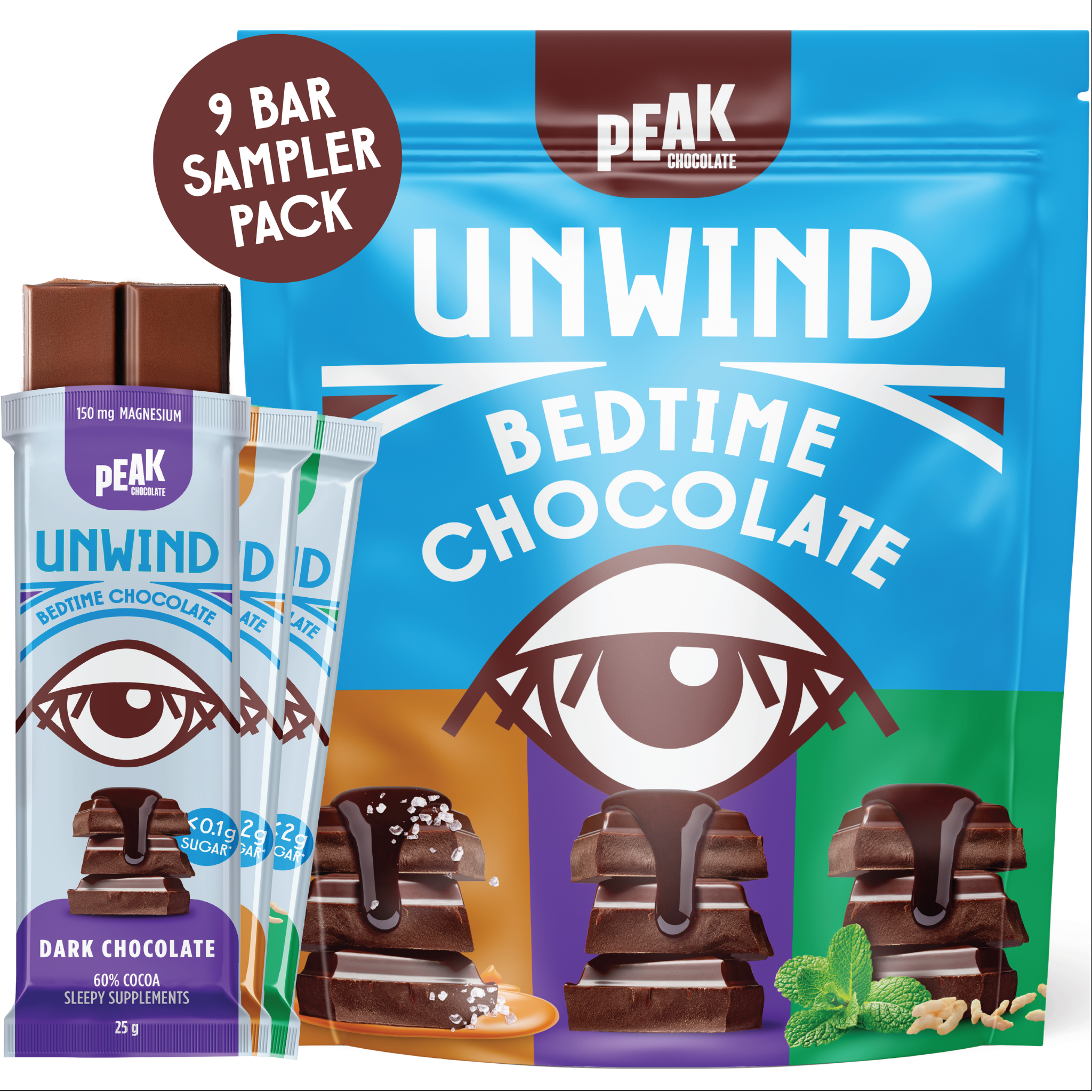 Unwind Sample Pack - 9 Premium Relaxation & Stress Relief Bars | Perfect for Gifts, Self-Care & Spa Nights