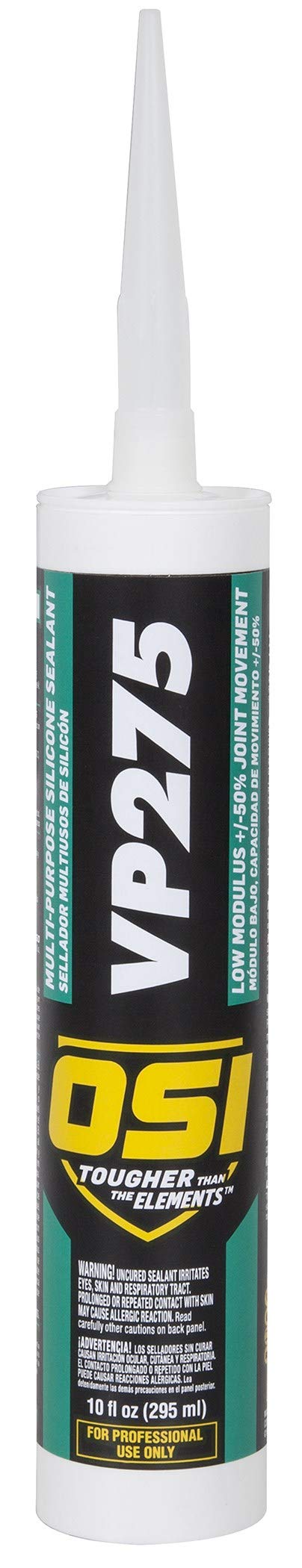 OSI VP-275™ 10 Oz Clear 100% Silicone Multi-Purpose Sealant - Waterproof, Flexible & Durable for Bathrooms, Kitchens, Windows & DIY Home Repairs