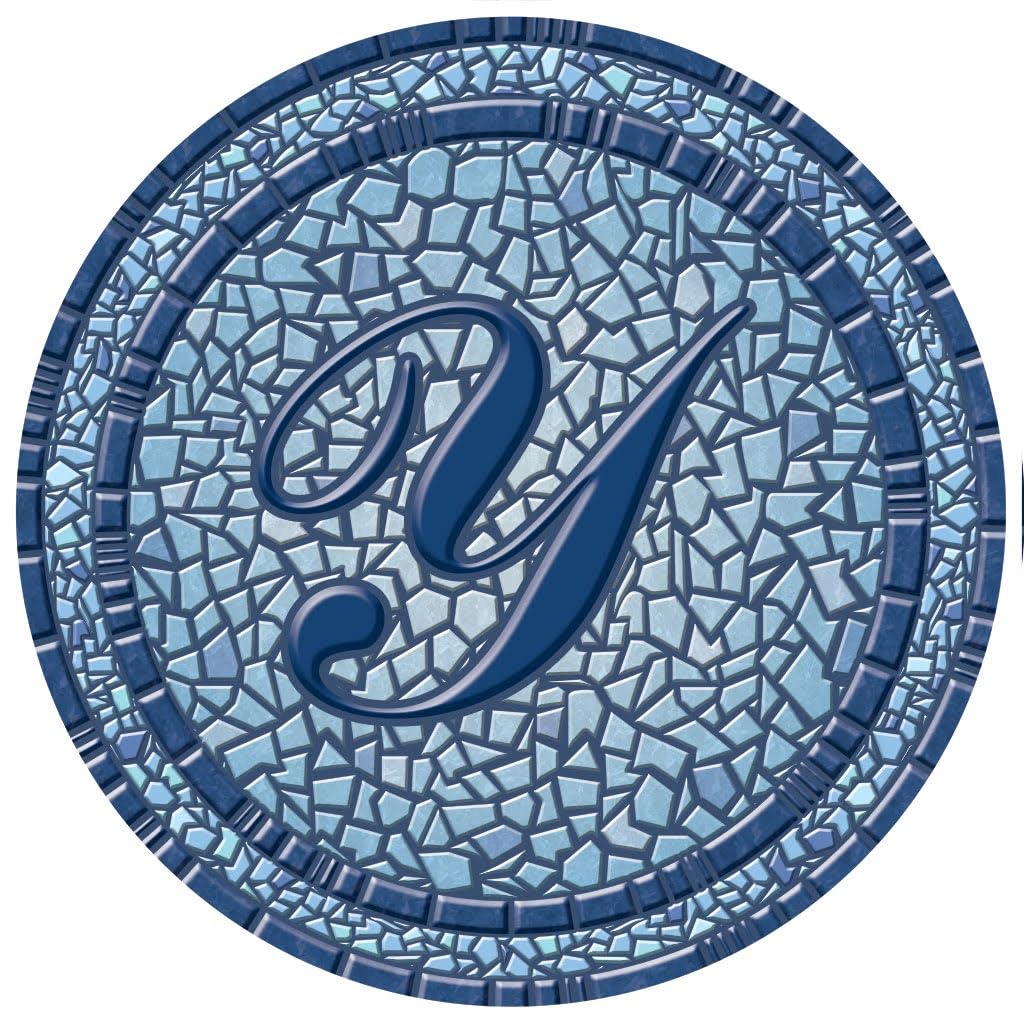 Custom Monogrammed Mosaic Pool Art - Personalized Decorative Pool Tile - Choose Size & Design - Easy Drop-in Installation for Backyard, Patio & Swimming Pool Decor