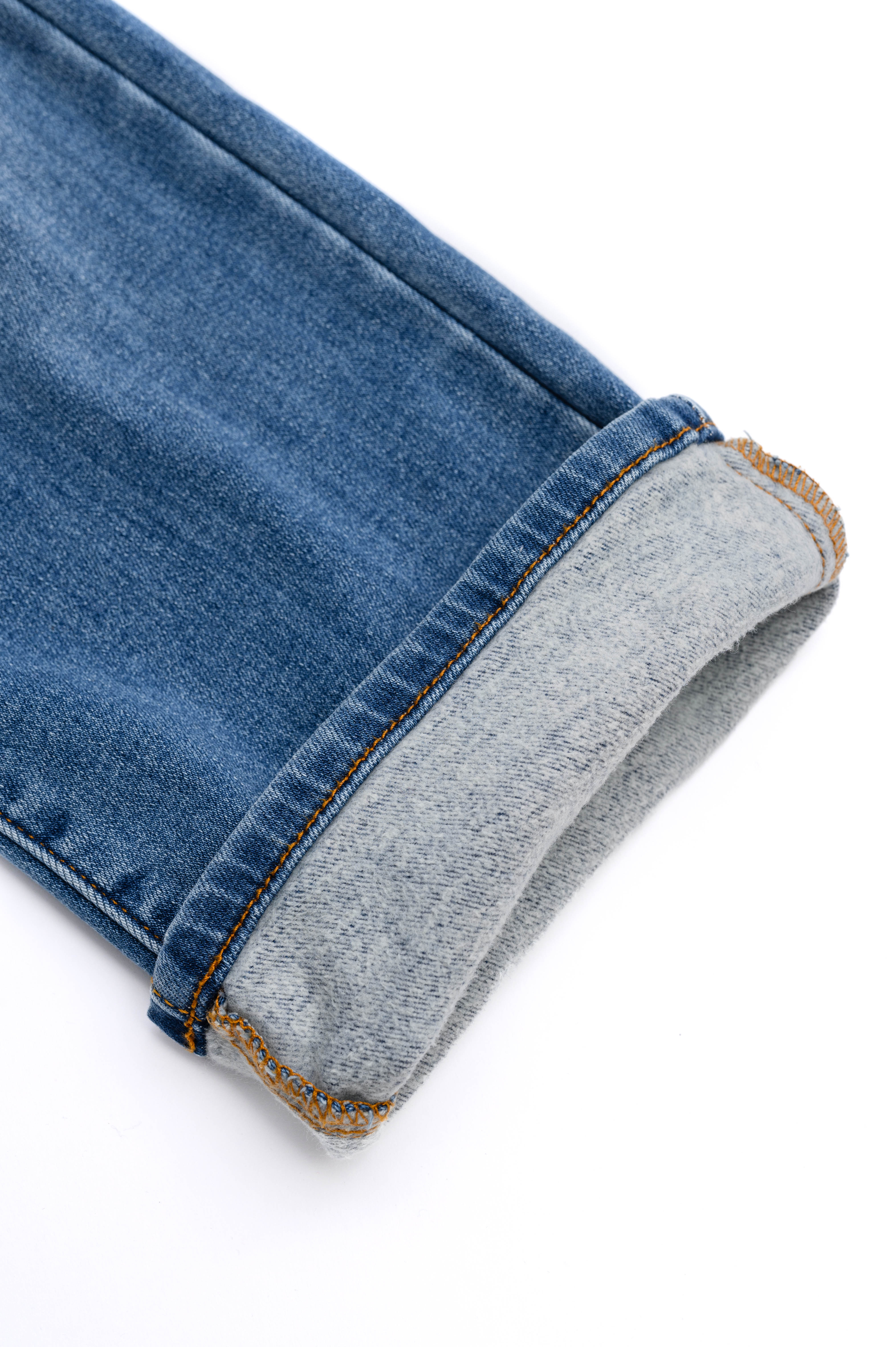 Vintage Wash Thermal Straight Jeans for Women - High Waisted Slim Fit Denim Pants - Perfect for Winter, Casual Wear & Office Outfits