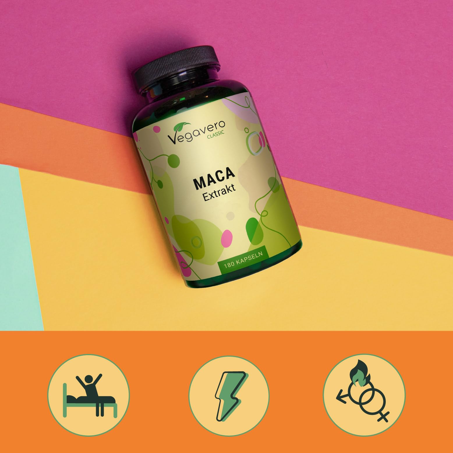 Vegavero® Peruvian Maca Root Supplement | 180 Vegan Capsules | 6 Month Supply | 0.2% Macamides & Macaenes | Energy, Stamina & Hormonal Balance Support for Men & Women | Perfect for Workout Recovery & Stress Relief