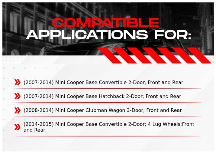 R1 Concepts Premium Ceramic Brake Pads & Rotors Kit - Front & Rear Brake System for 2007-2015 Mini Cooper | Includes Hardware | Smooth Stopping Power for City Driving & Performance Use
