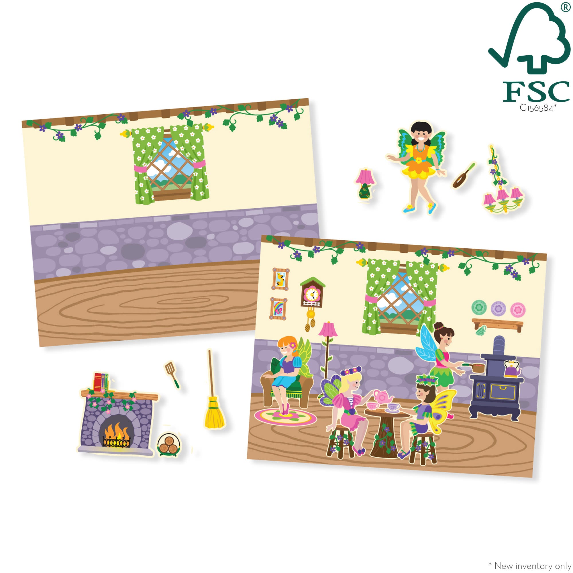 Fairy Reusable Sticker Pad for Kids - Waterproof & Repositionable Stickers for Scrapbooking, DIY Crafts & Party Decorations