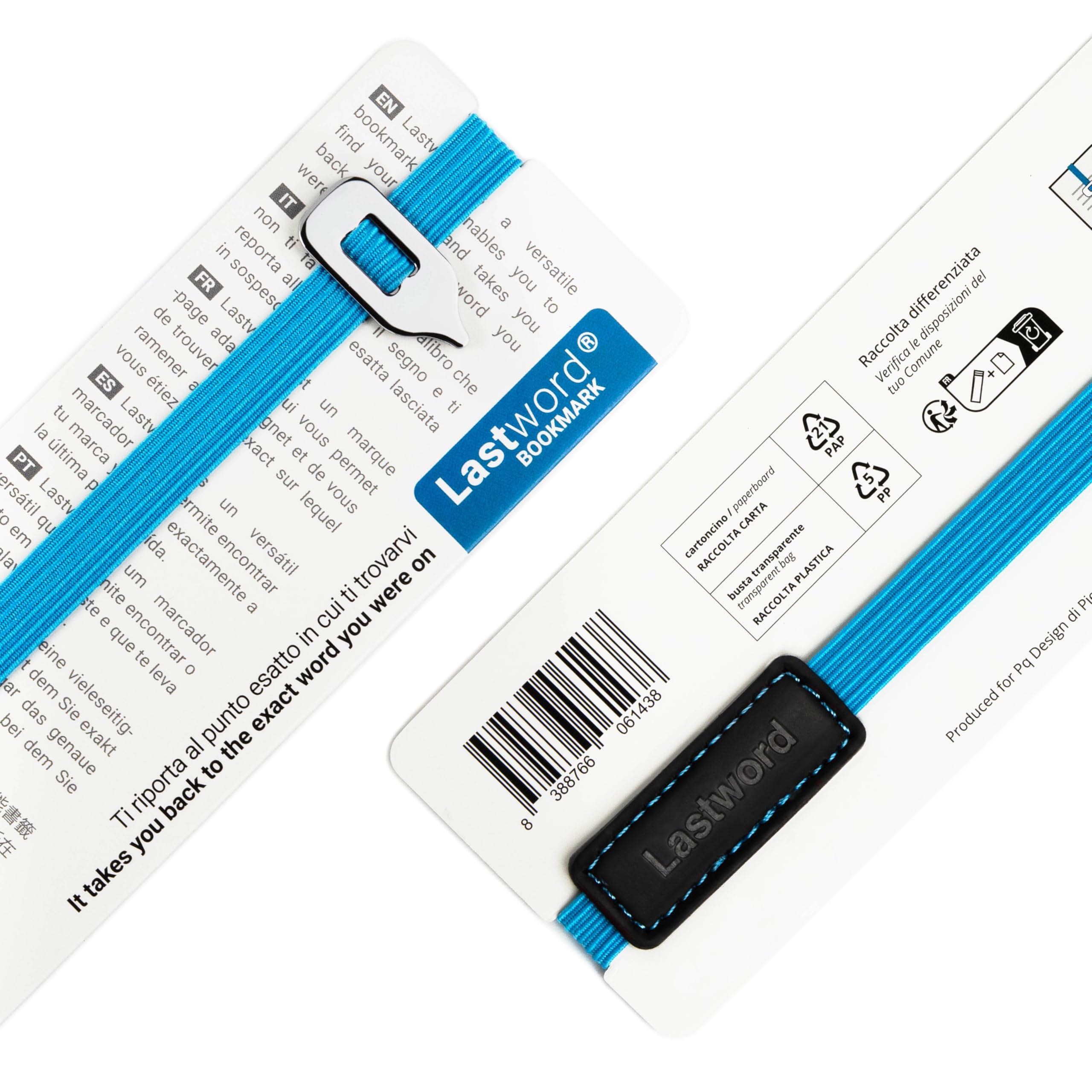 Elastic Bookmark for Books - Durable & Stylish Bookmark for Women, Men & Kids - Made in Italy - Perfect for Novels, Textbooks & Journals - Don't Lose Your Page (Blue)