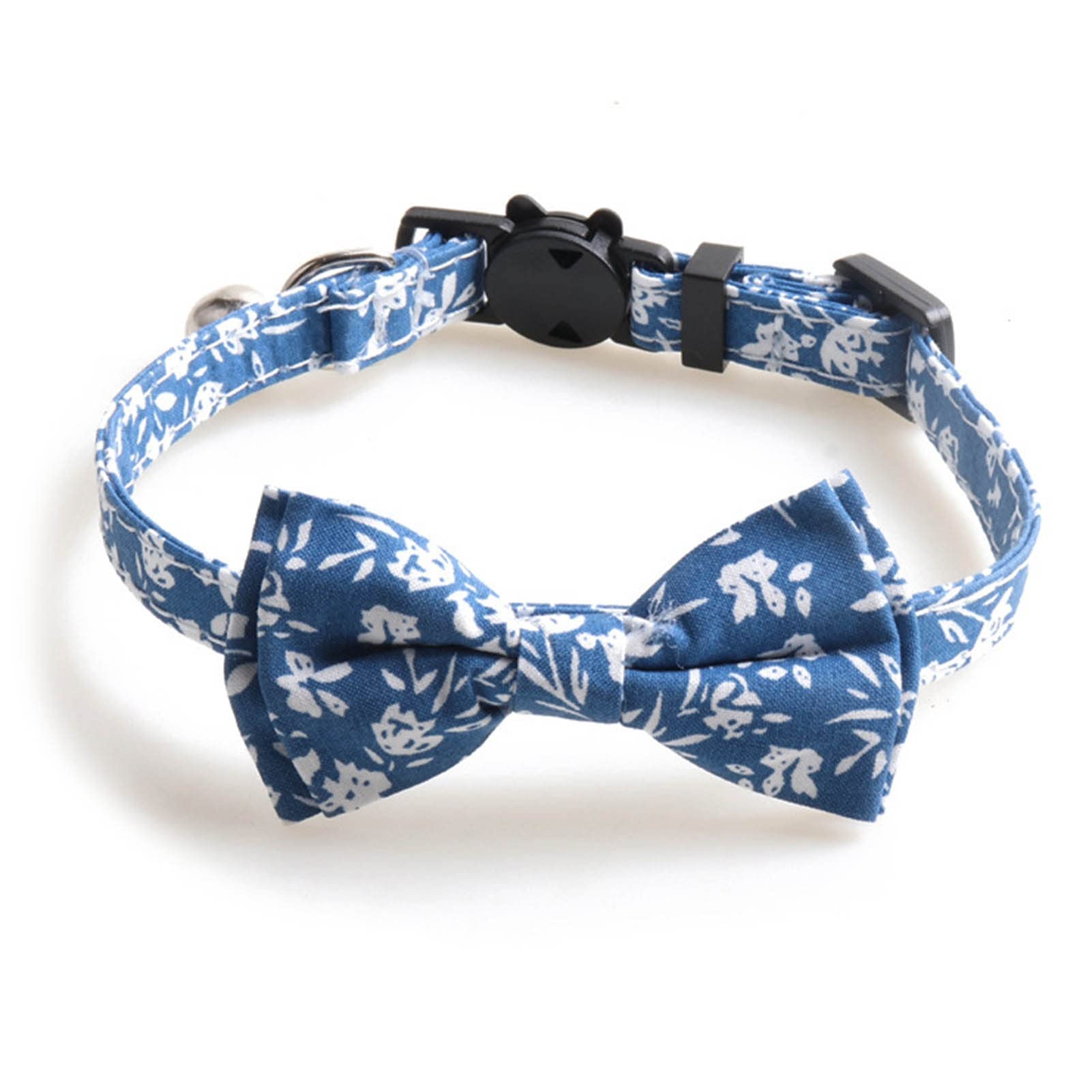 Floral Kitten Collar with Bell - Adjustable Bow Tie for Cats - Pet Dress-Up Accessory for Playtime & Photos