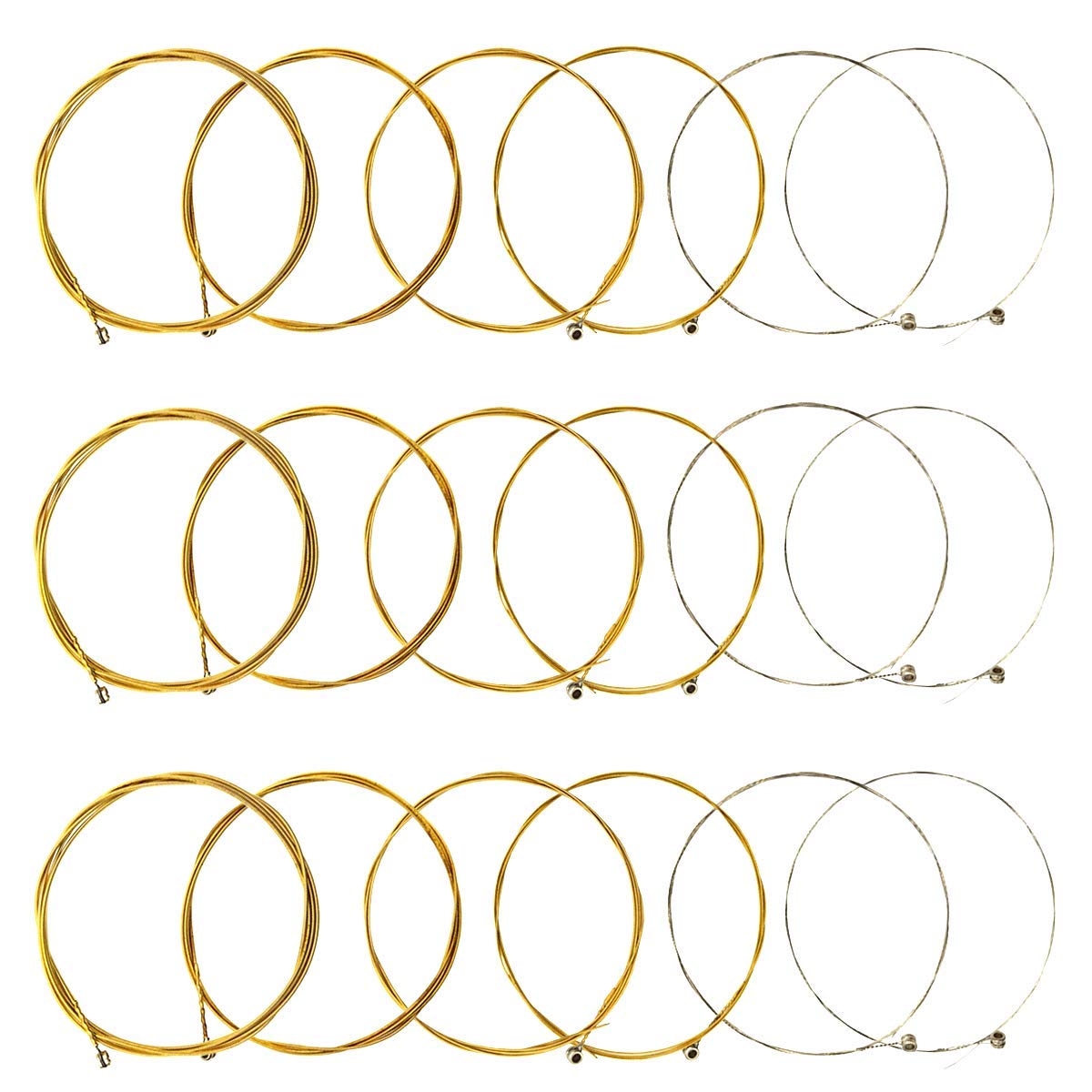 Premium Acoustic Guitar Strings - 3 Full Sets, Stainless Steel Core, Phosphor Bronze Wound, Nickel-Plated (E-1st to E-6th) | Perfect for Beginners, Professionals & Live Performances