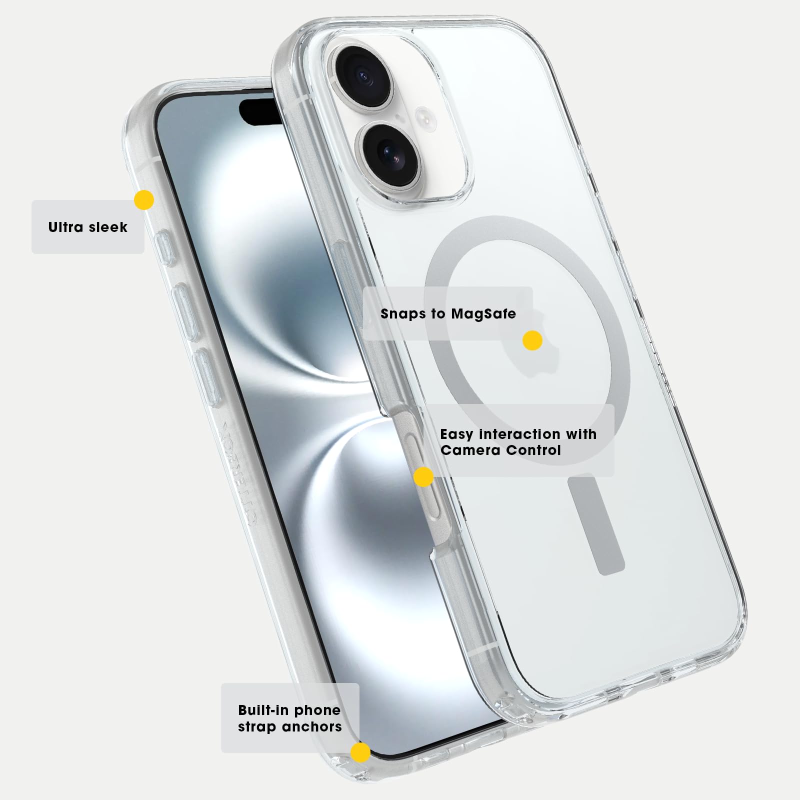 OtterBox Symmetry Series Clear Case for iPhone 16 Pro Max - Slim Protective Phone Cover with Drop Protection | Perfect for Everyday Use, Work & Outdoor Activities