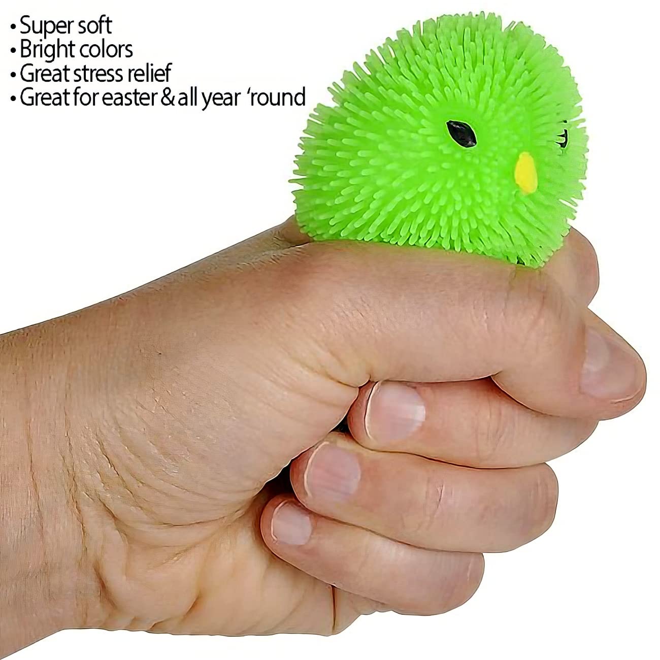 ArtCreativity 3 Inch Chicken Puffer Toys for Kids - Pack of 12 Neon Color Easter Egg Fillers, Party Favors & Stress Relief Toys - Perfect for Easter Egg Hunts, Birthday Parties & Classroom Rewards