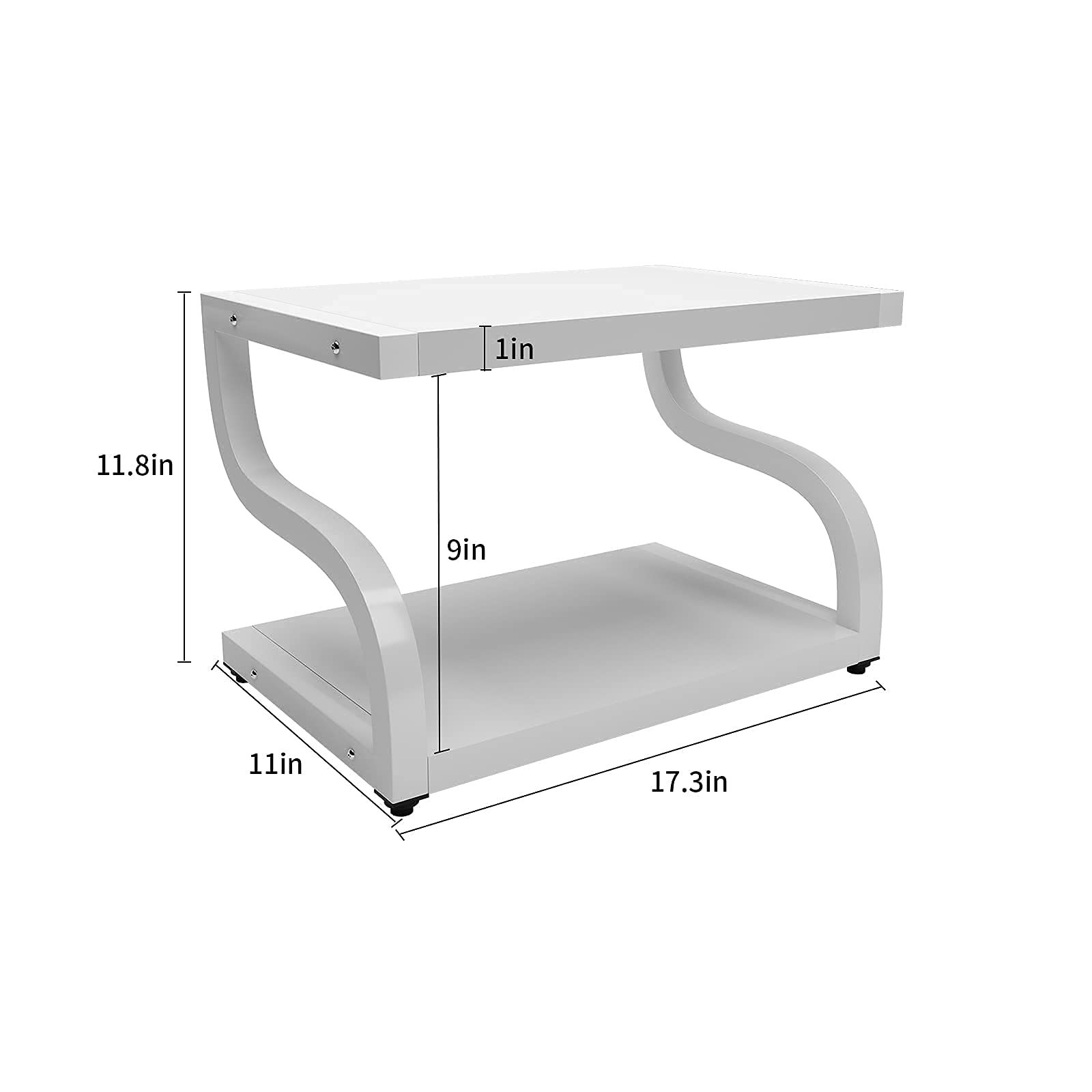 PUNCIA 2-Tier Wooden Printer Stand for Home Office - Heavy Duty Desktop Organizer with Storage Shelf for Laser Printers, Copiers & Office Supplies - Space-Saving Desk Solution for Small Workspaces