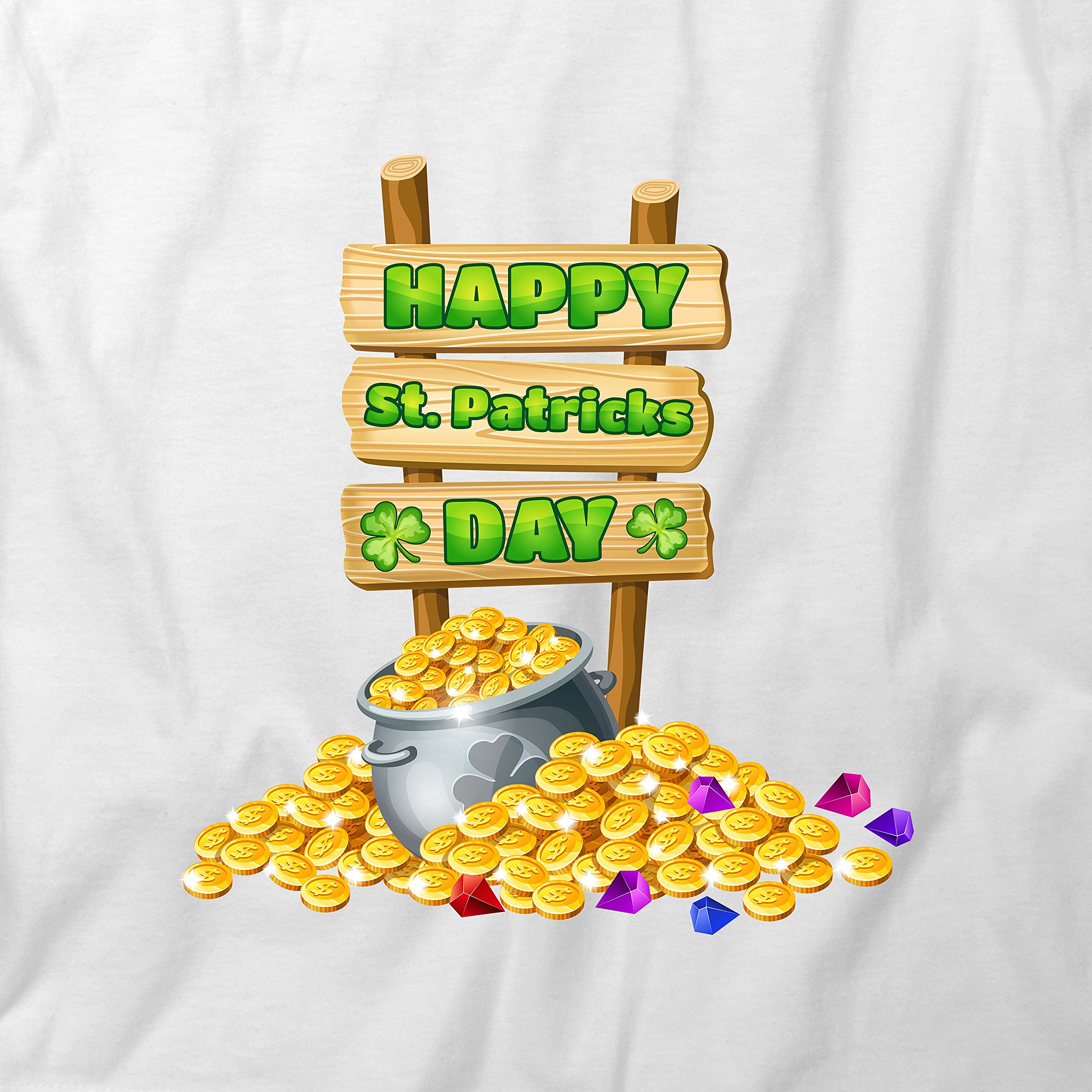 Happy Saint Patrick's Day T-Shirt | White Printed Graphic Tee for Men & Women - Perfect for Irish Festivals, Parades & Holiday Celebrations