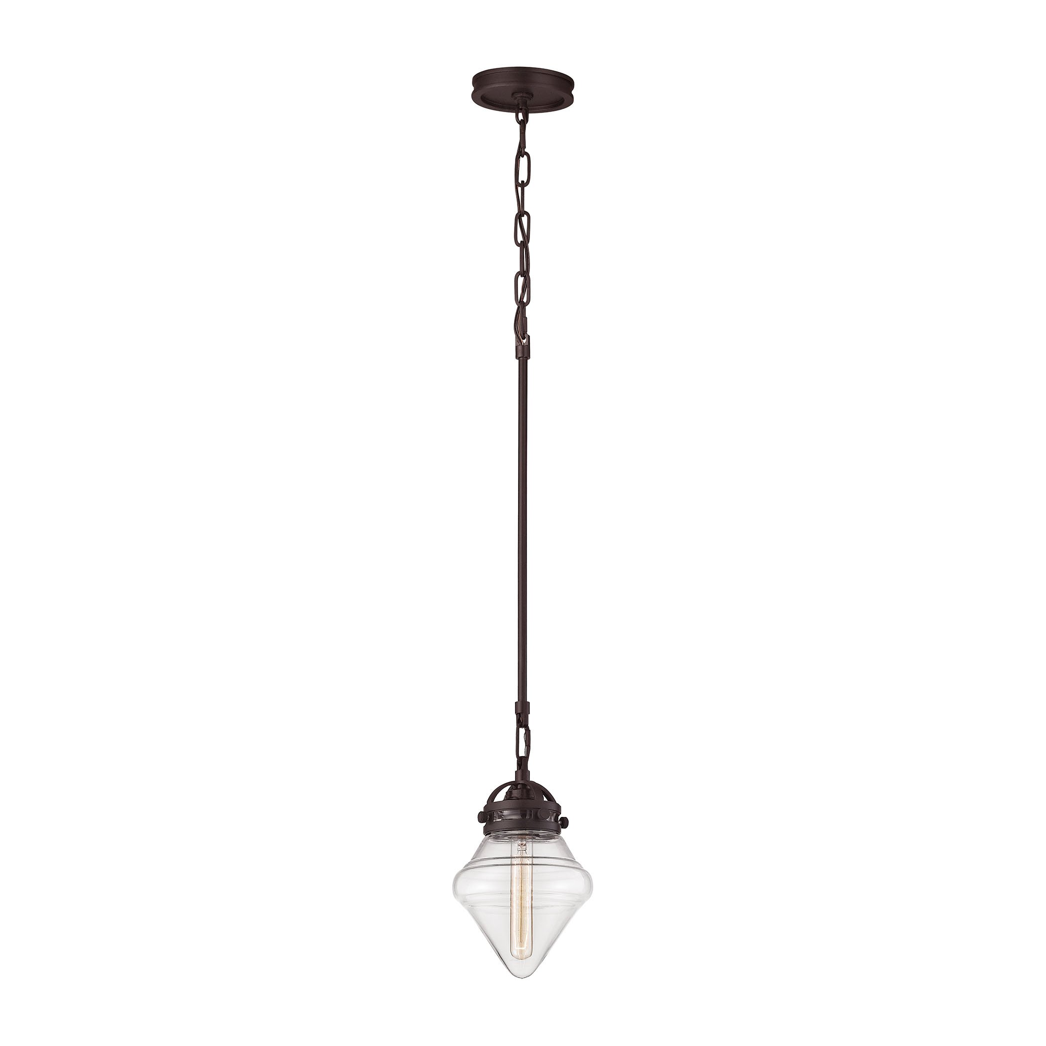 Elk Home 67125/1 Gramercy 7-Inch Wide Single Light Mini Pendant Light Fixture in Oil Rubbed Bronze Finish - Perfect for Kitchen Island, Dining Room, or Entryway Lighting