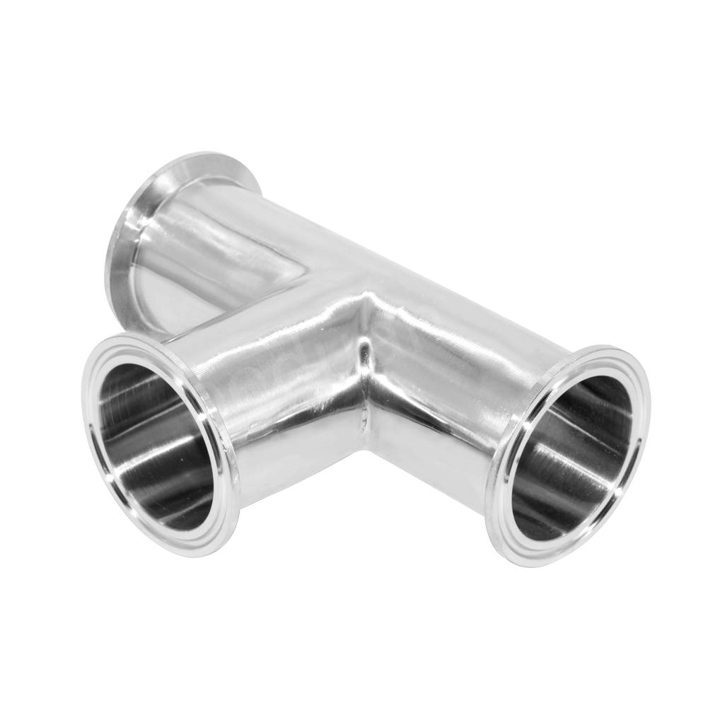 Stainless Steel 304 Tri Clamp Tee Fitting - 2 Inch (51mm) 3-Way Sanitary Pipe Connector for Brewing, Dairy, Pharmaceutical & Food Processing Industries
