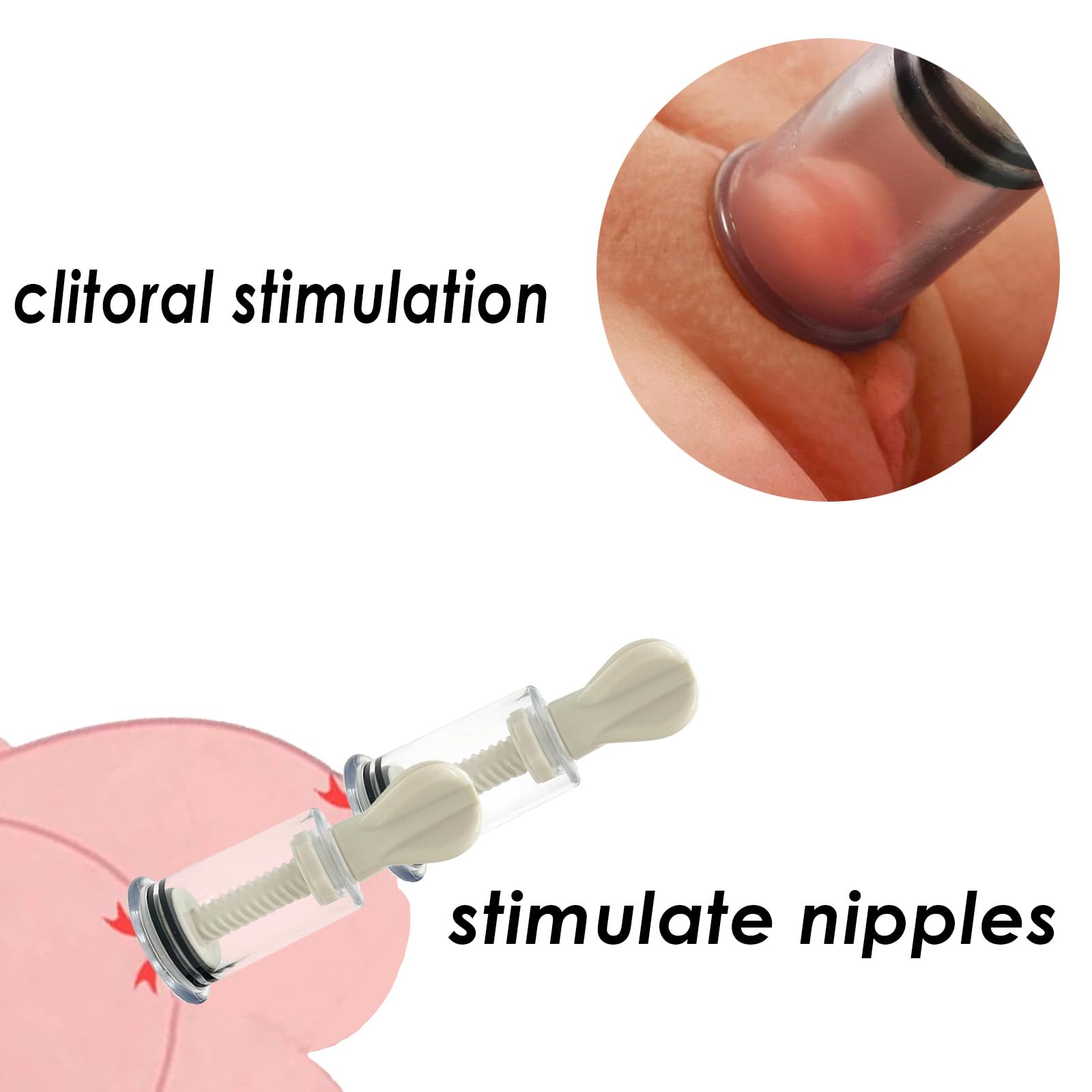 Premium Adjustable Nipple Suckers & Clamps for Women - Non-Piercing Breast Vacuum Pump with Comfortable Pressure Control - Sensual BDSM Adult Toys for Couples - Perfect for Foreplay & Intimate Play