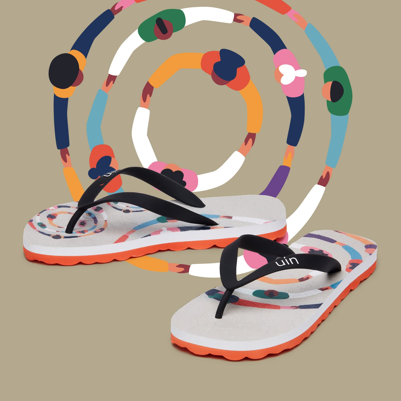 UIN Women's Flip Flops - Comfortable Non-Slip Thong Sandals for Beach, Summer & Travel | Hand-Painted Art Design | Casual Slippers for Walking, Poolside & Vacation