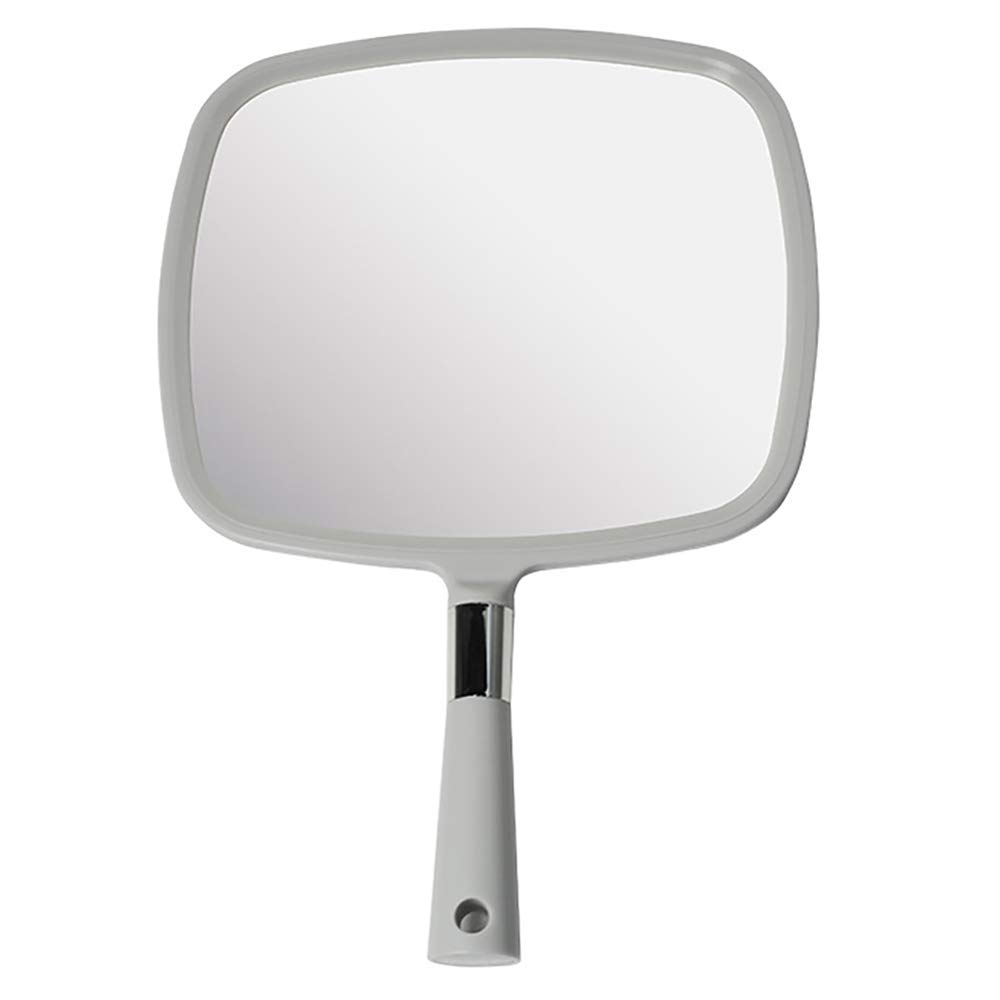 Professional White Barber Hand Held Mirror with Handle - Large & Comfortable Cosmetic Mirror for Makeup, Grooming, and Salon Use