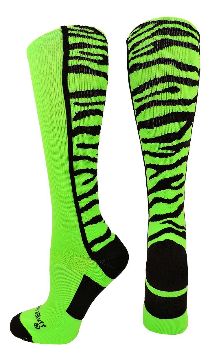 Wild Safari Tiger Stripes Over-the-Calf Socks for Men & Women - Fun Crazy Pattern Dress Socks in Multiple Colors - Perfect for Outdoor Adventures, Costume Parties & Unique Gift Ideas