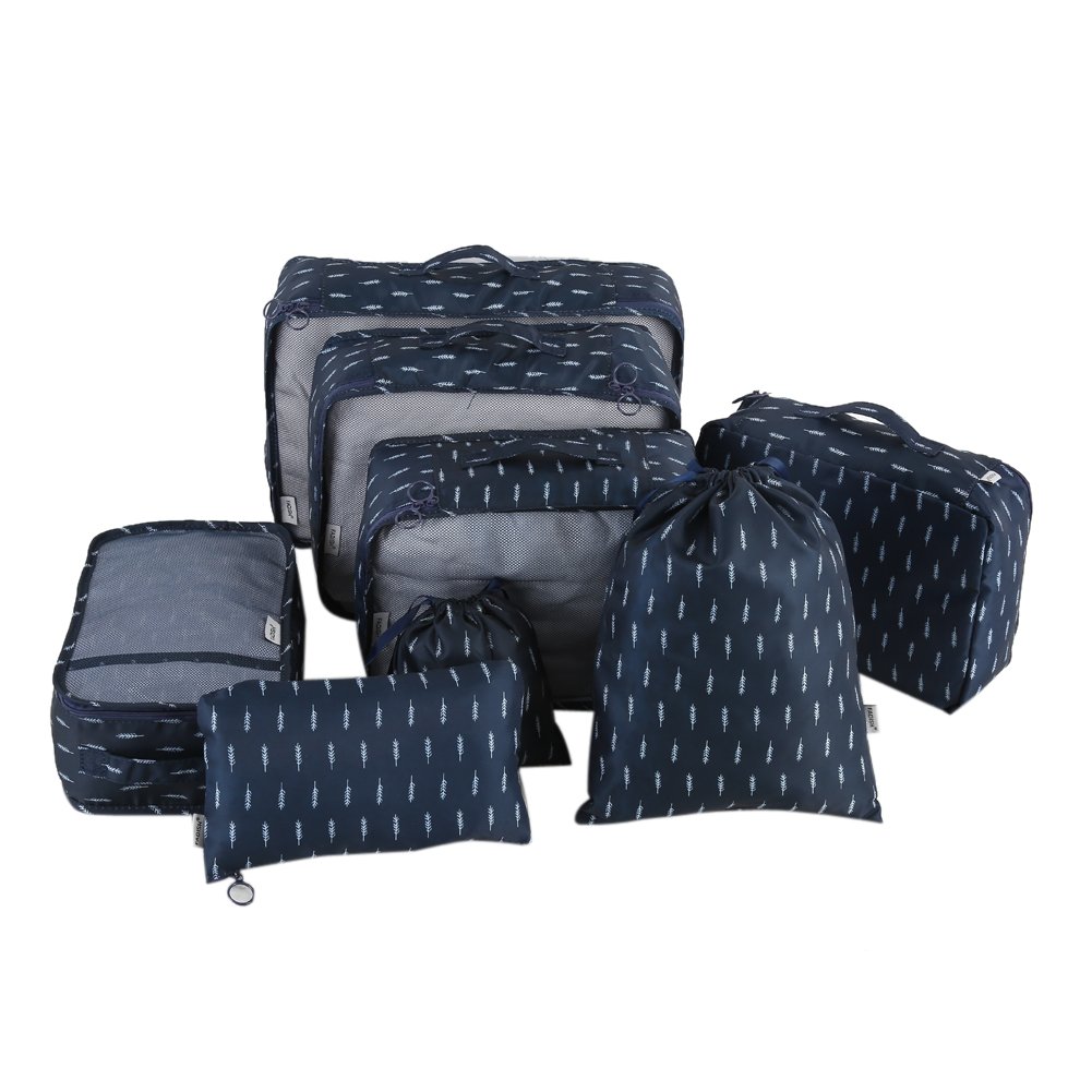 8Pcs Travel Organizer Cubes Set - Lightweight Packing Cubes for Clothes & Underwear - Portable Luggage Storage Bags for Suitcase Organization (Blue) | Perfect for Vacation, Business Trips & Weekend Getaways