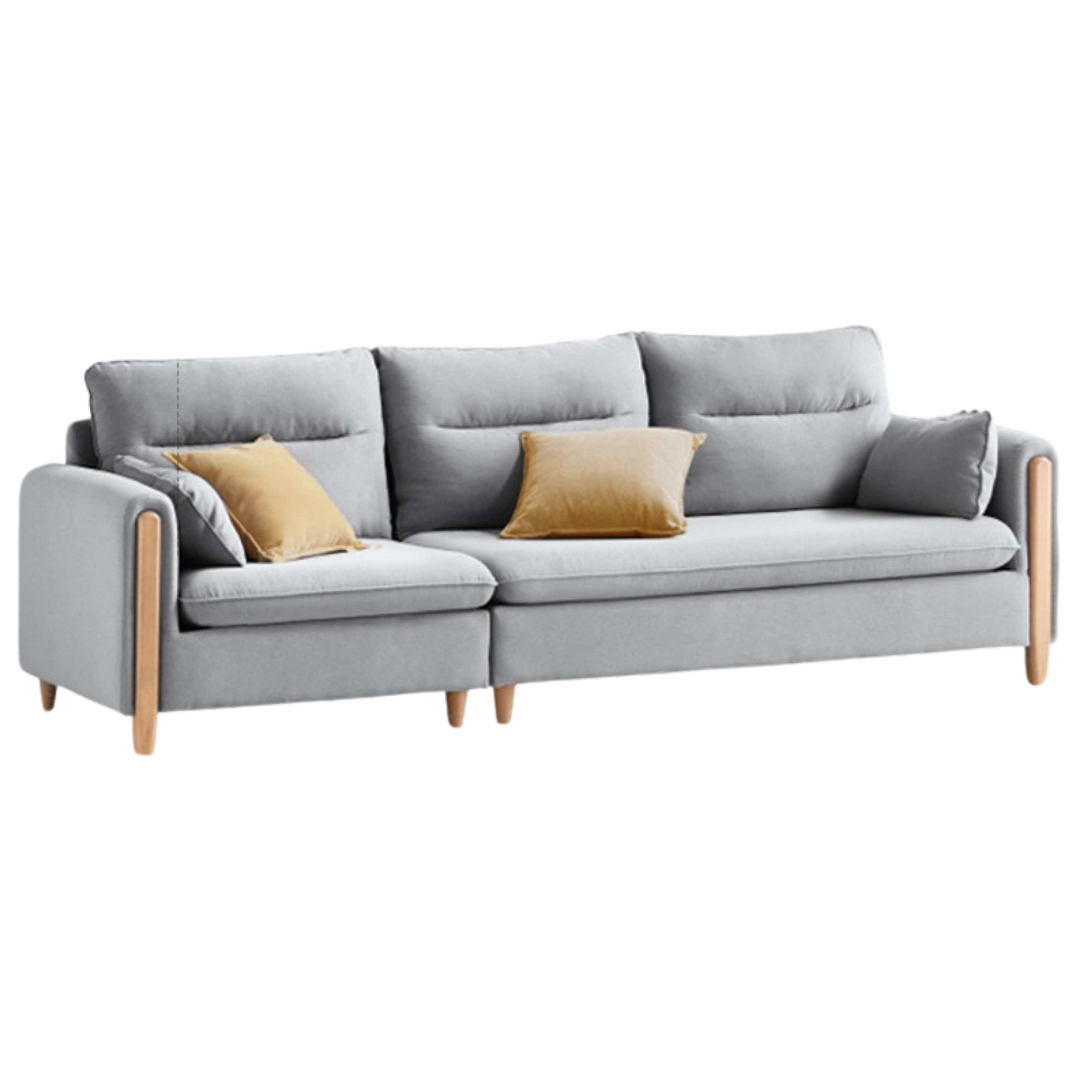 Premium Oak Solid Wood Luxury Fabric Sofa - Elegant & Durable Living Room Furniture for Home & Office Decor