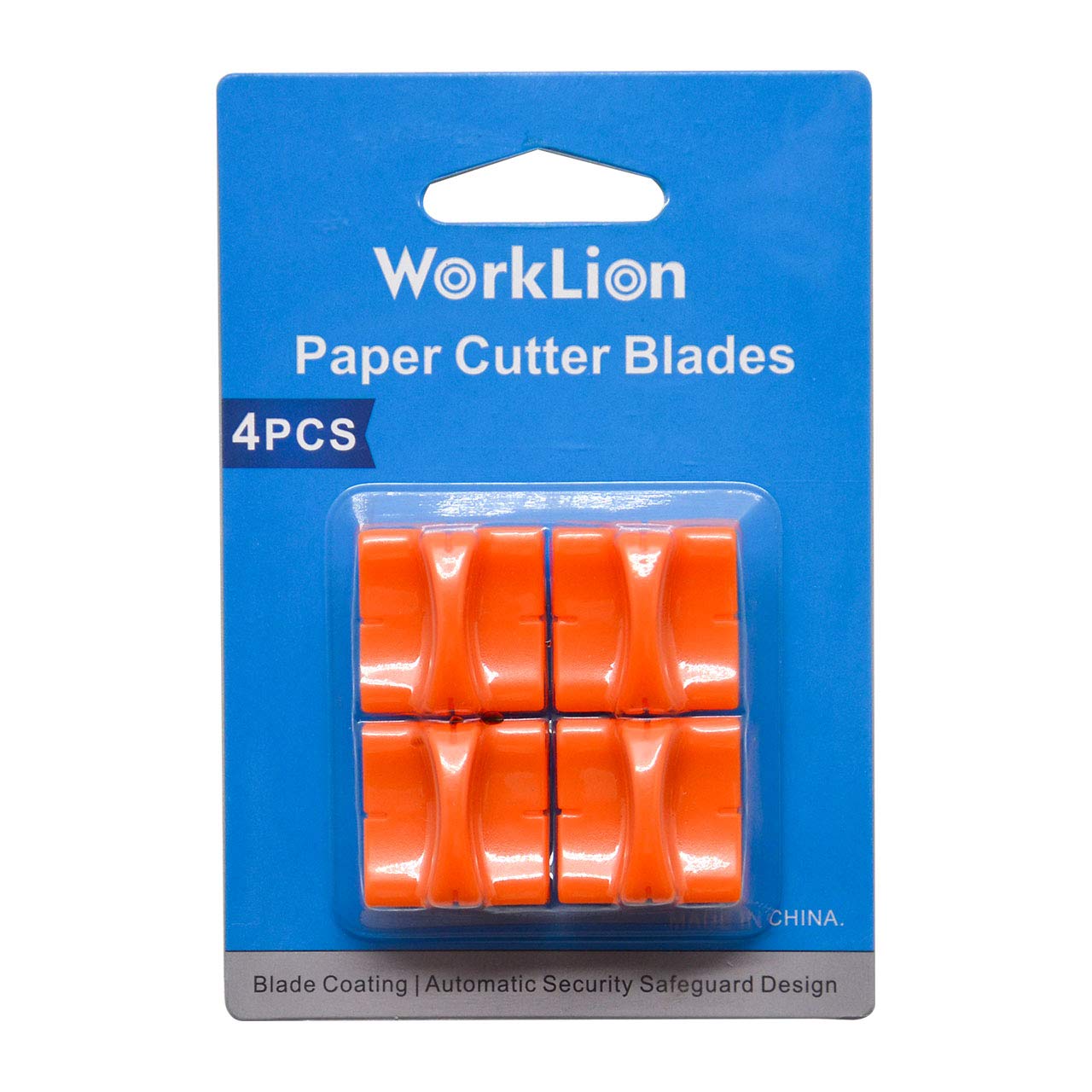 WORKLION Replacement Blades for Paper Trimmer - 4 Pack A4 Paper Cutter Blades with Automatic Safety Lock | Perfect for Office, School, Crafting & Scrapbooking Projects