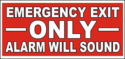 Safety & Warning Vinyl Stickers Bundle - Emergency Exit Signs, Warehouse Safety Labels (10