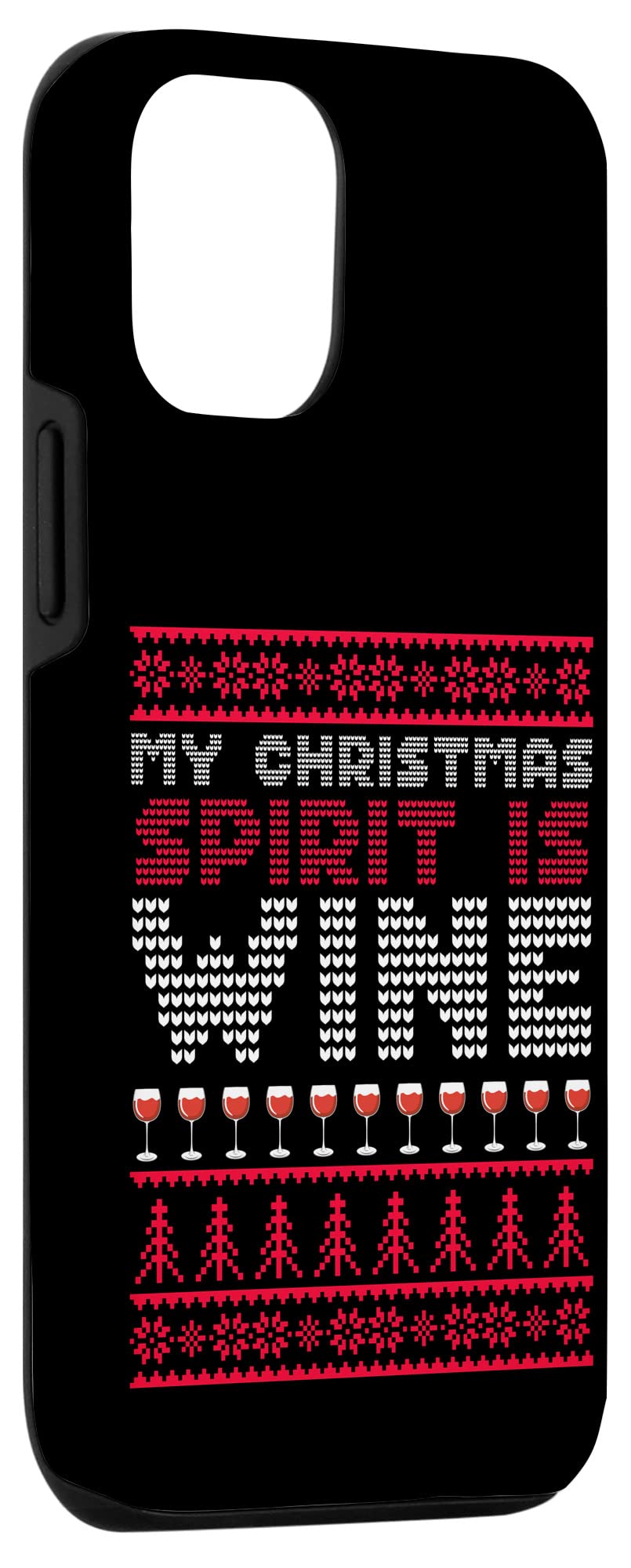 iPhone 12/12 Pro Christmas Wine Lover Case - Festive Holiday Design for Wine Enthusiasts | Perfect for Christmas Parties, Gift Giving & Seasonal Celebrations