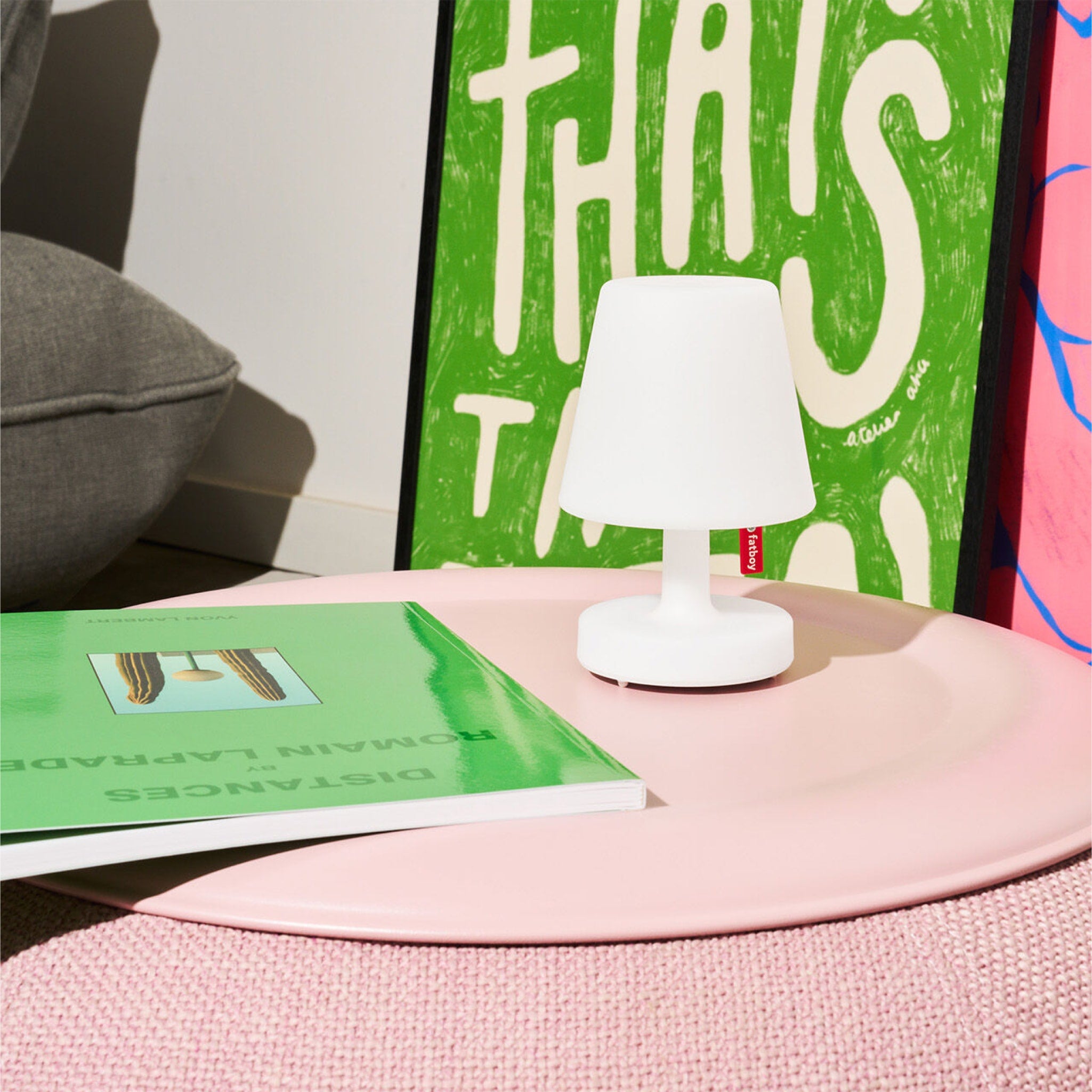 FATBOY Edison La Surprise Rechargeable LED Table Lamp - 15cm Height, White - Perfect for Bedside, Office Desk & Home Decor Lighting