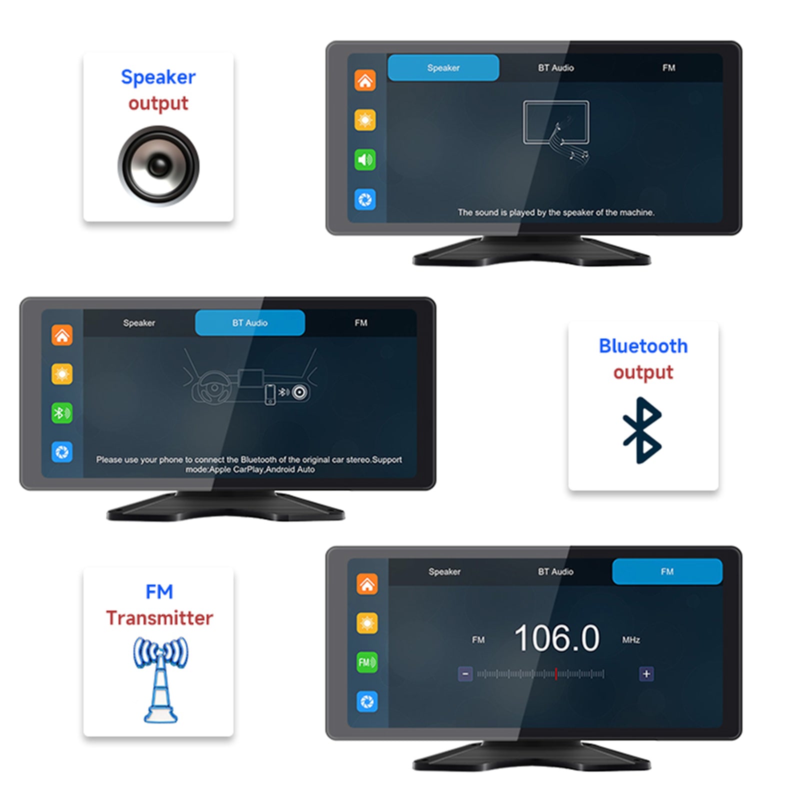10.36 Inch IPS Quantum Touch Screen Monitor with 1600x720 Resolution & 4 Backup Cameras - HD Display for RV, Truck, Bus & Commercial Vehicles - Perfect for Navigation, Rearview Monitoring & Fleet Management