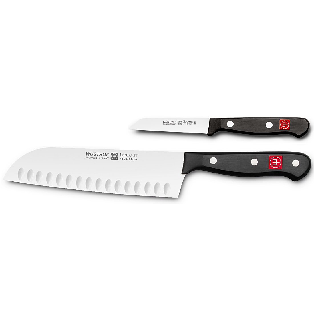 WÜSTHOF Gourmet 2-Piece Asian Cook's Knife Set - German Stainless Steel Kitchen Knives with 7.5