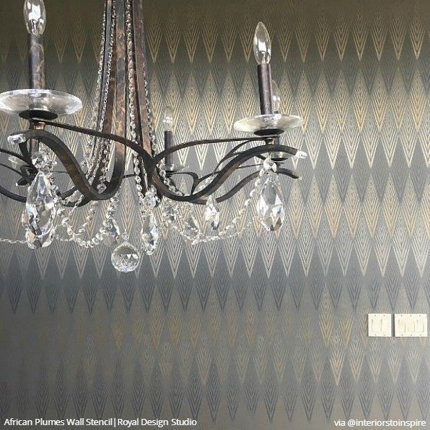 African Feathers Wall Stencil - Raven & Lily Design for DIY Home Decor, Nursery, and Living Room Accent