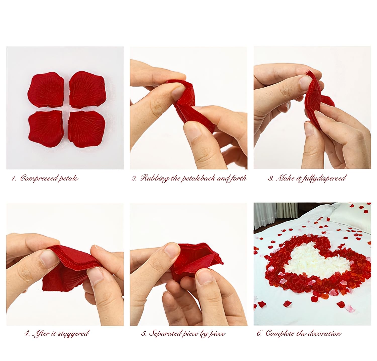 1000Pieces Dark Red Artificial Rose Petals - Silk Fake Flower Petals for Wedding Decorations, Romantic Proposals, Anniversary Parties & Home Decor (Ideal for Table Scatter, Aisle Decor, Photo Backdrops)