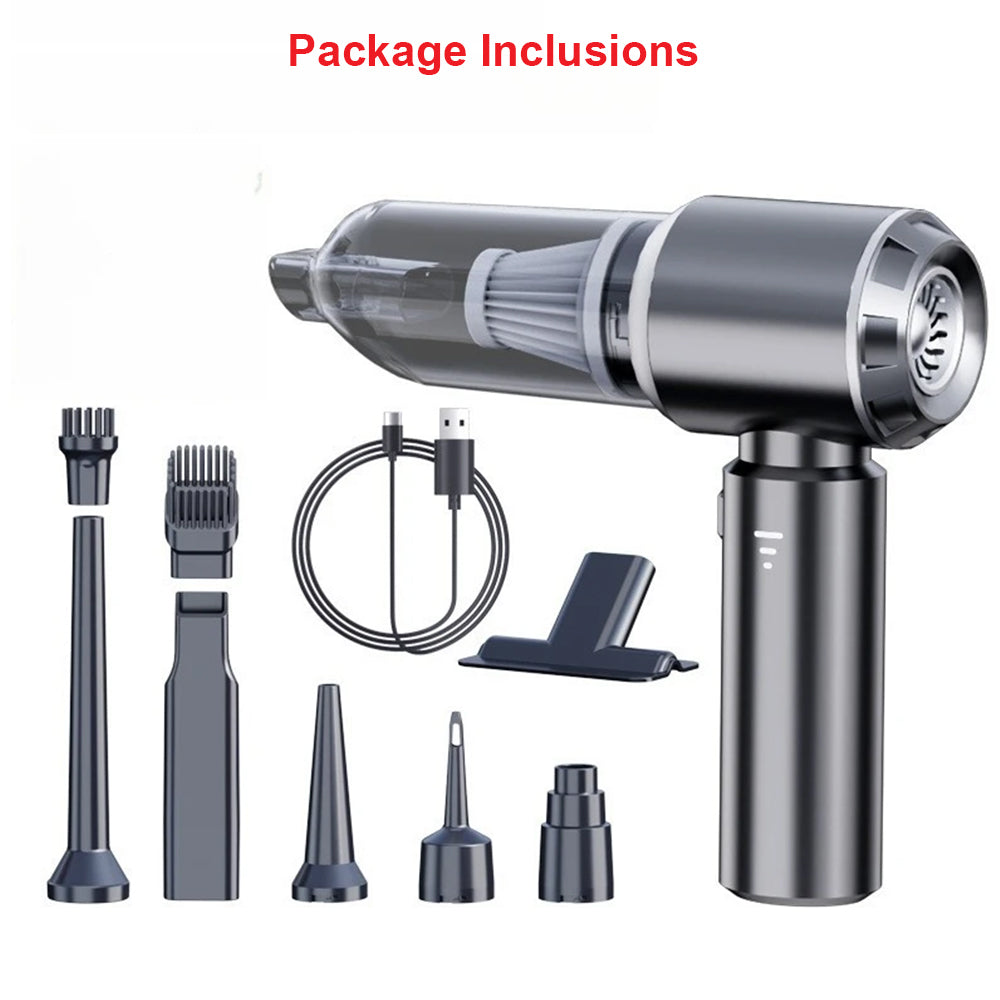 ANYCO Anymob 2-in-1 Mini Handheld Vacuum Cleaner - Portable Cordless Car & Home Vacuum for Pet Hair, Dust, Crumbs - Compact Grey Cleaning Tool for Cars, Sofas, Desks & Small Spaces