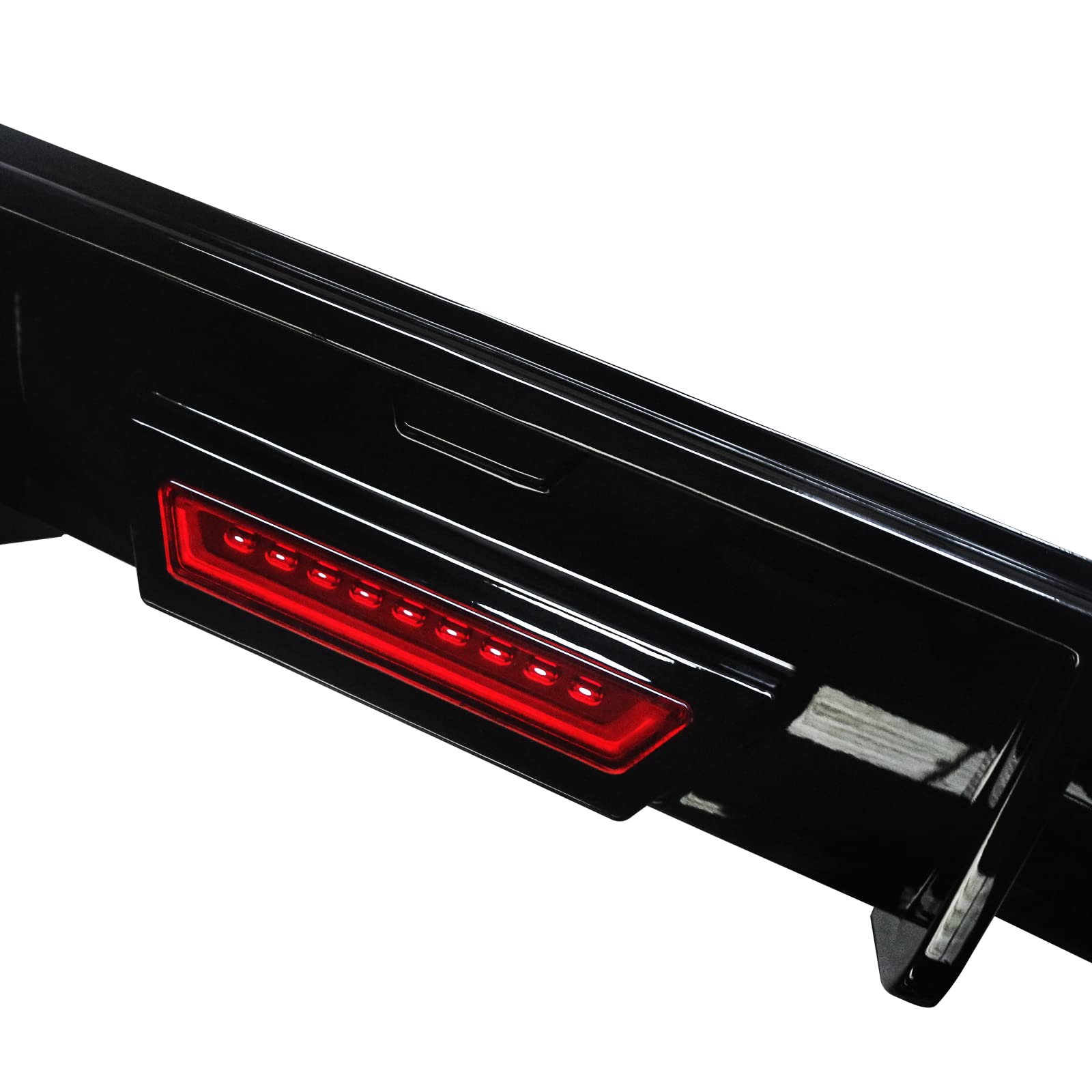 NINTE Gloss Black Rear Diffuser with LED Brake Light for 2018-2024 Toyota Camry - Rear Bumper Lip Spoiler for Enhanced Style & Night Visibility - Perfect for Car Enthusiasts & Street Racing