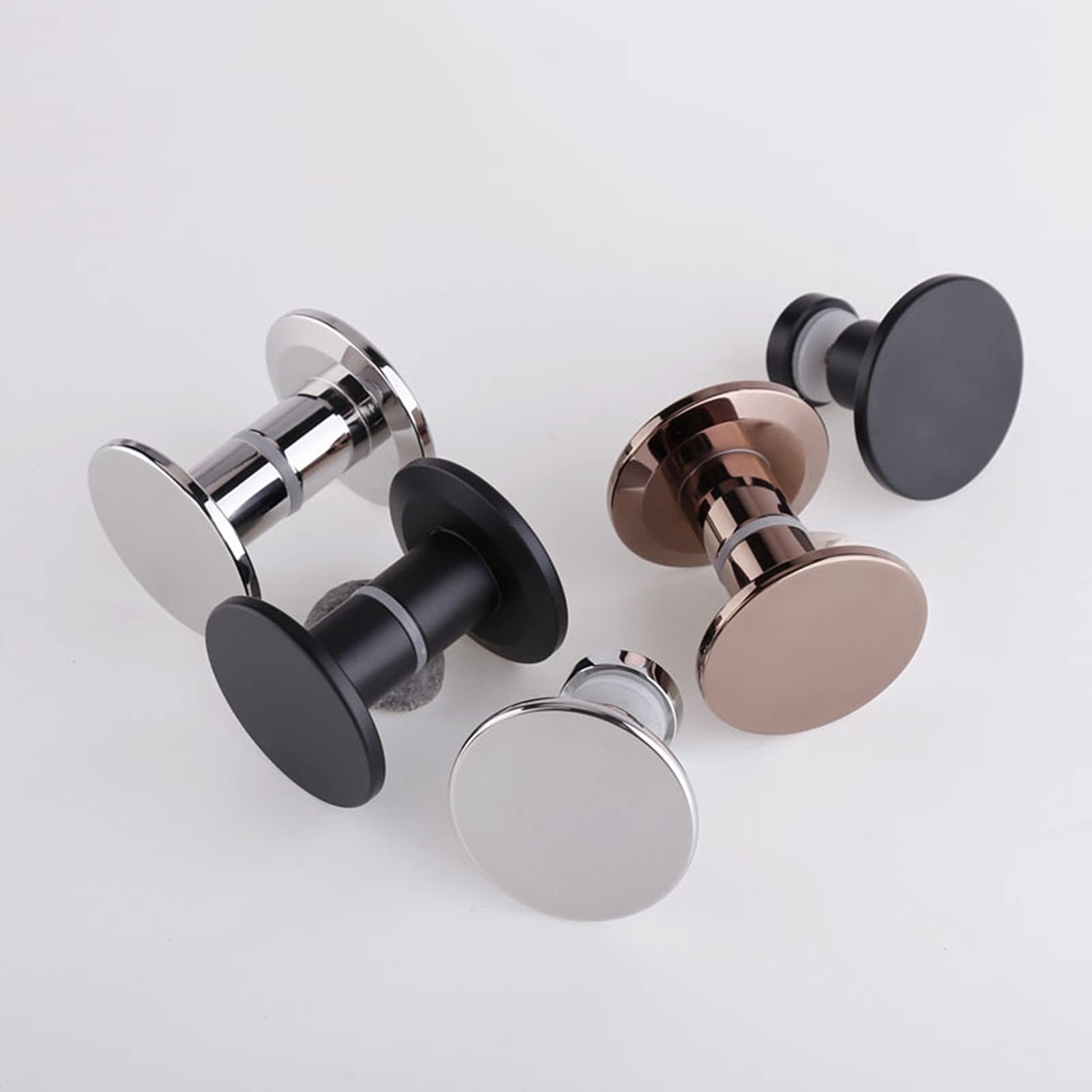 Black Wooden Barn Door Knobs - Solid Single Hole Interior & Glass Door Handles - Replacement Shower Pull Knobs for Home, Office & Bathroom Decor