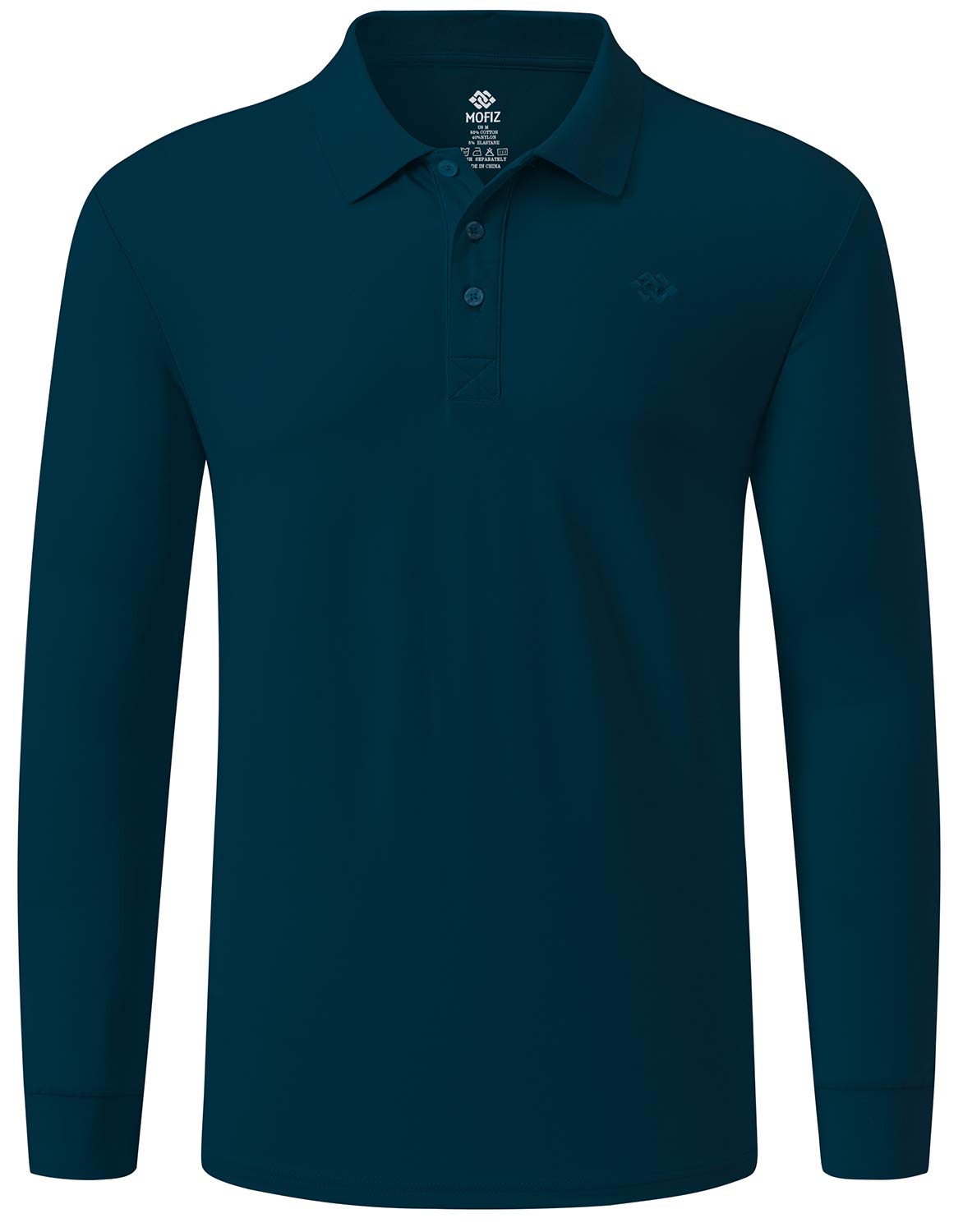 MoFiz Men's Long Sleeve Polo Shirts - Breathable Golf & Sports Shirt with Comfort Fit - Classic Jersey Top for Golfing, Casual Wear & Outdoor Activities