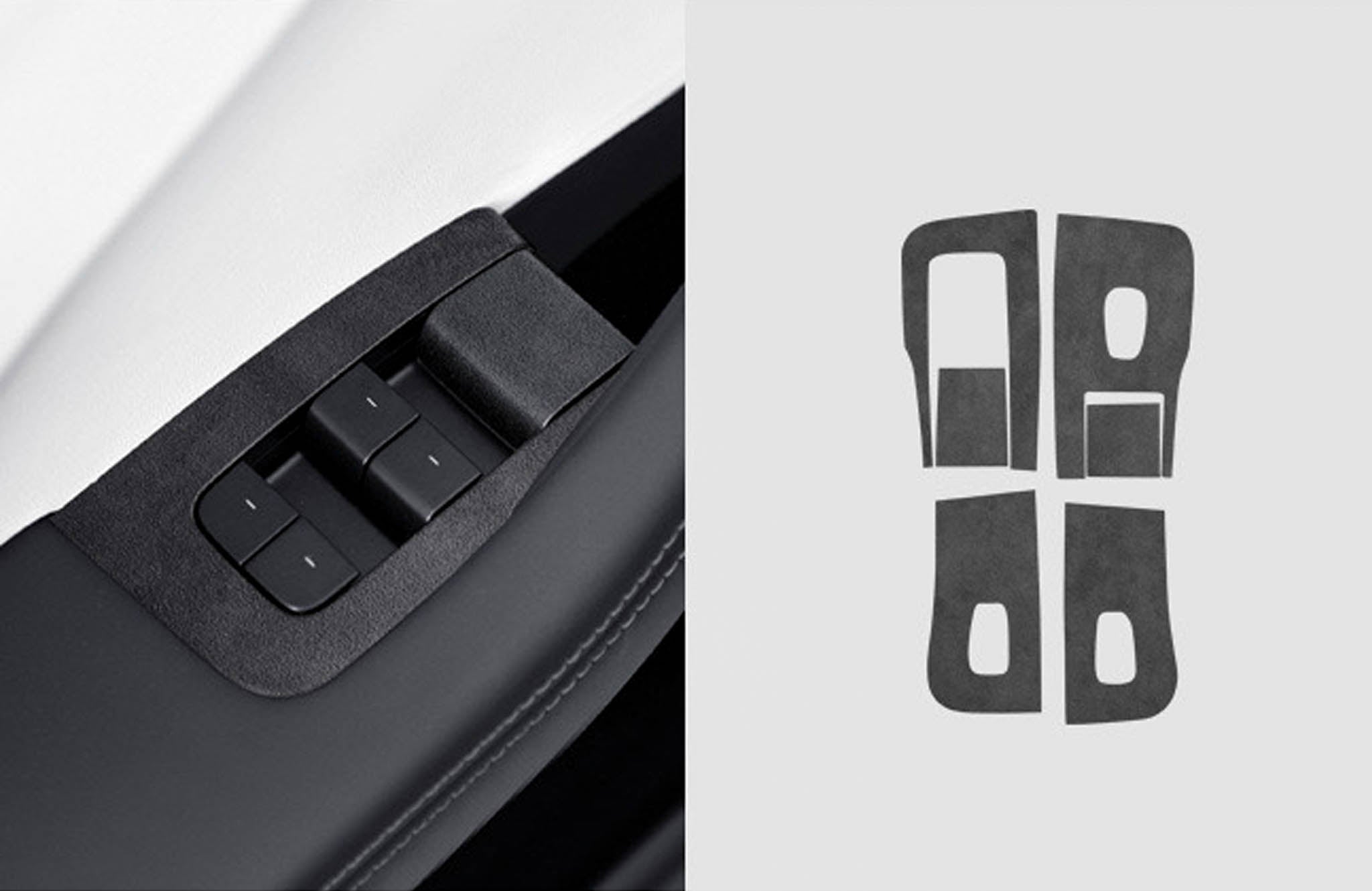 Tesla Model 3 Highland & Model Y Juniper Alcantara Window Switch Panel Wrap Sticker (2024+) - Premium Interior Upgrade for Enhanced Luxury & Style | Perfect for Car Enthusiasts & Tesla Owners