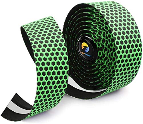 TOPCABIN EVA Camouflage Bicycle Handlebar Tape - Comfortable Road Bike Bar Tape with Bar End Plugs, 2 Rolls (Grid Green) | Perfect for Road Bikes, Mountain Bikes & Commuting | Enhanced Grip & Shock Absorption