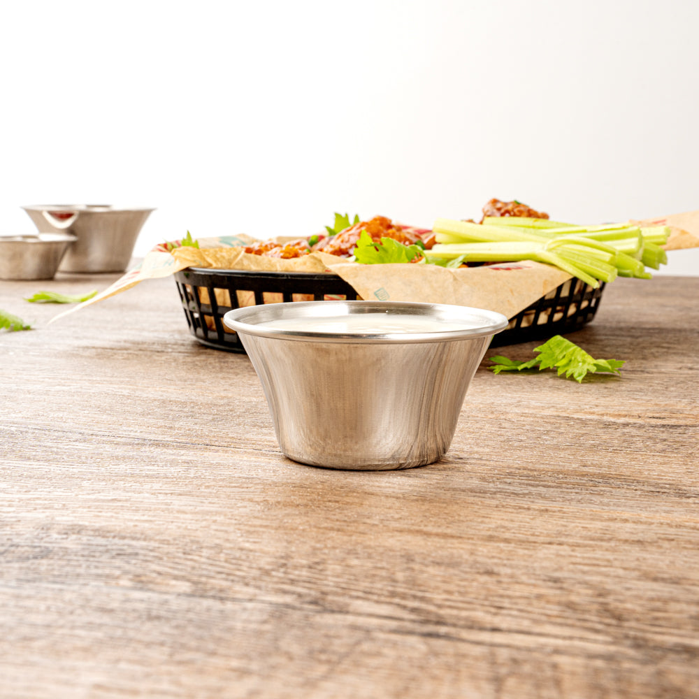 4 oz Stainless Steel Condiment Cups - 10 Pack (3