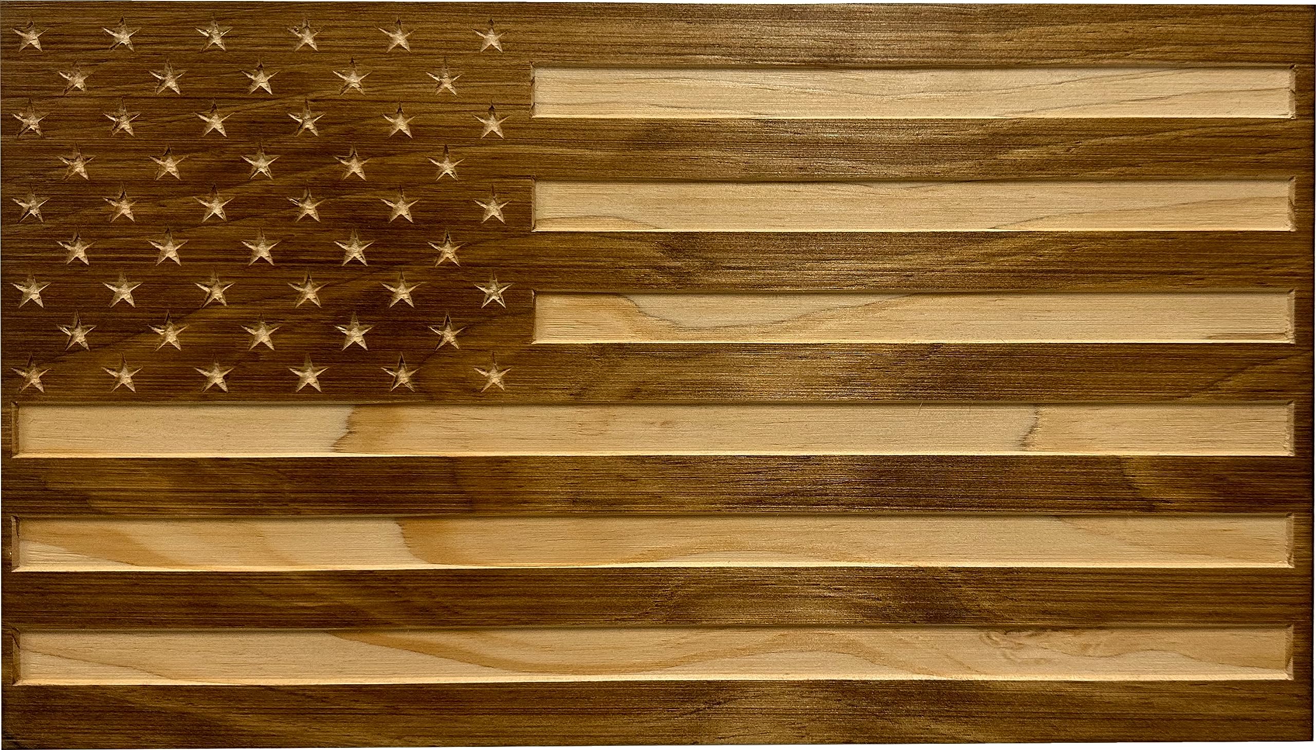 Bellewood Designs Carved American Flag Hidden Gun Safe - Concealed Firearm Storage Cabinet for Home & Office Security (Early American Style) - Perfect for Bedroom, Closet, or Entryway Protection