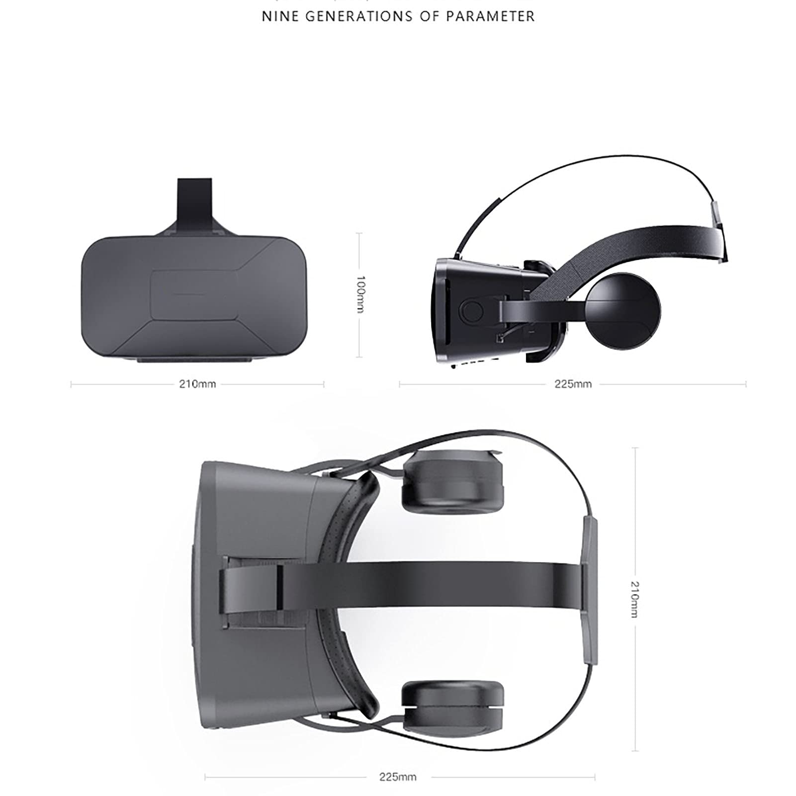 CYLZRCl VR Headset 3D Virtual Reality Glasses - Adjustable HD Eye Protection VR Goggles with Handle for Gaming, Movies & Immersive Experiences (Color: HD 2)