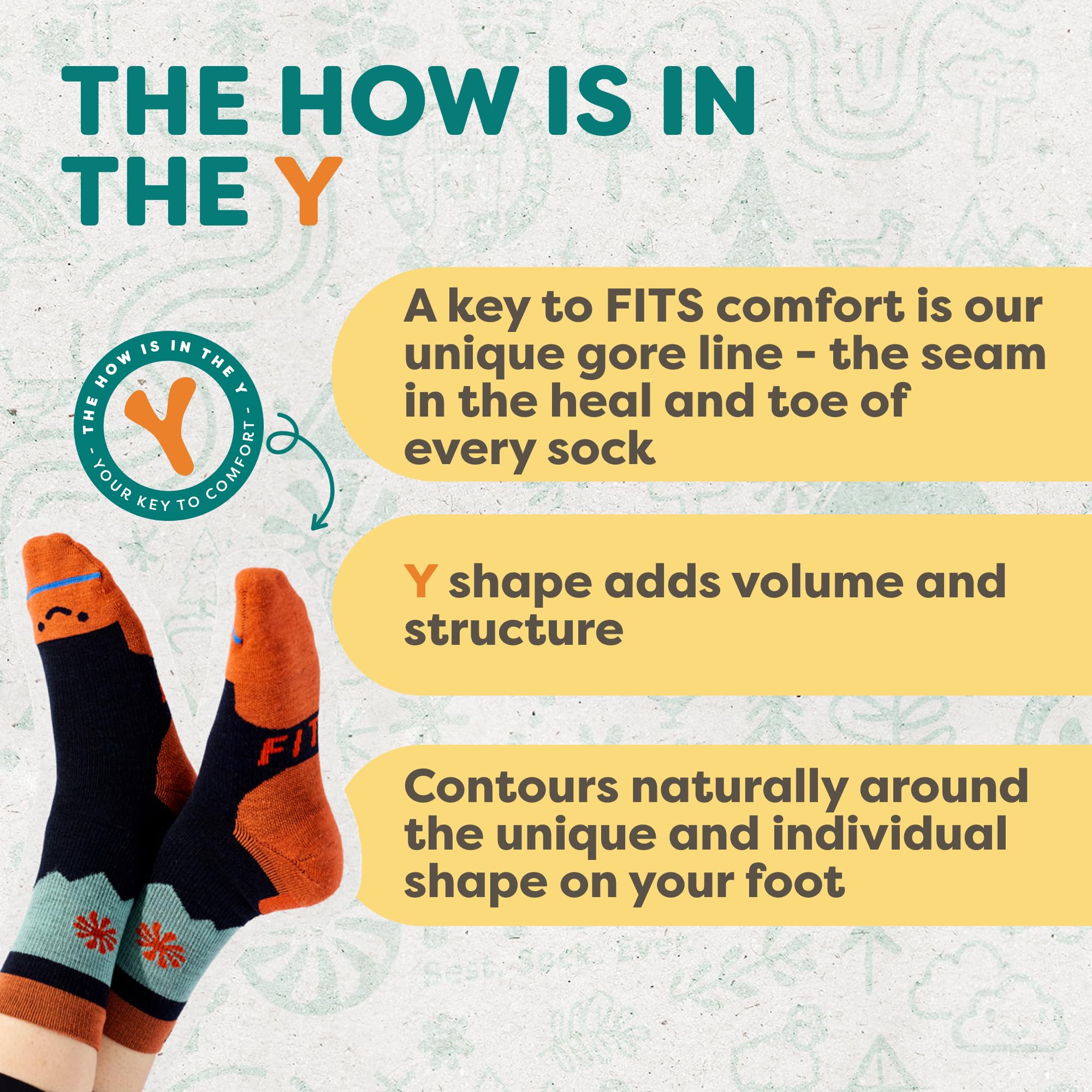 FITS Medium Rugged Crew Socks for Men & Women - Merino Wool, Breathable & Odor-Resistant - Durable All-Day Comfort Socks for Hiking, Work & Outdoor Activities