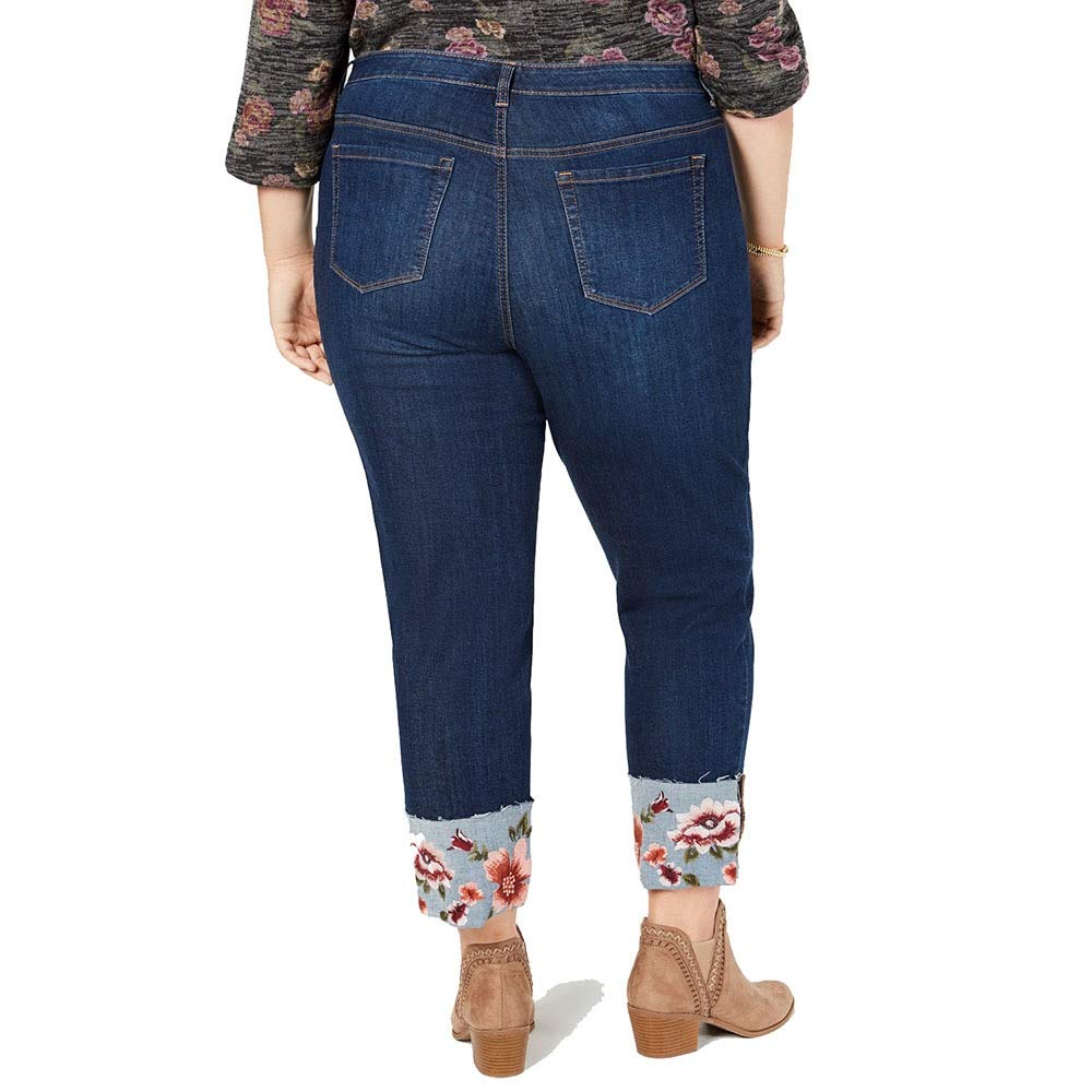 Style & Co. Women's Plus Size Denim Cuffed Ankle Jeans - Blue Wash 20W | Comfortable Stretch Skinny Fit for Casual Wear & Everyday Outfits