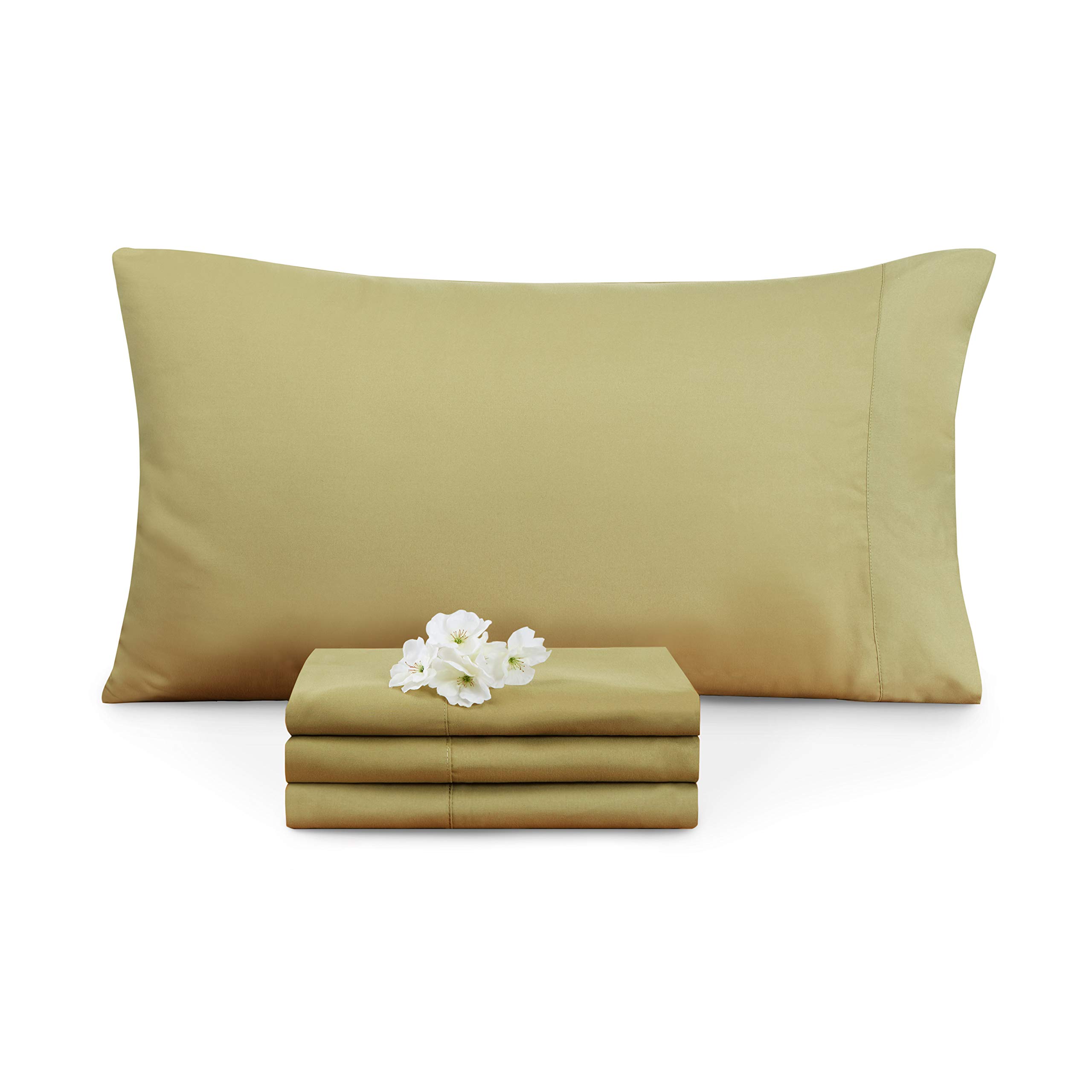 Premium King Size Pillowcases Set of 8 - Ultra Soft Hotel Quality Bedding - Sage Olive Green - Perfect for Master Bedroom, Guest Room & Luxury Hotels