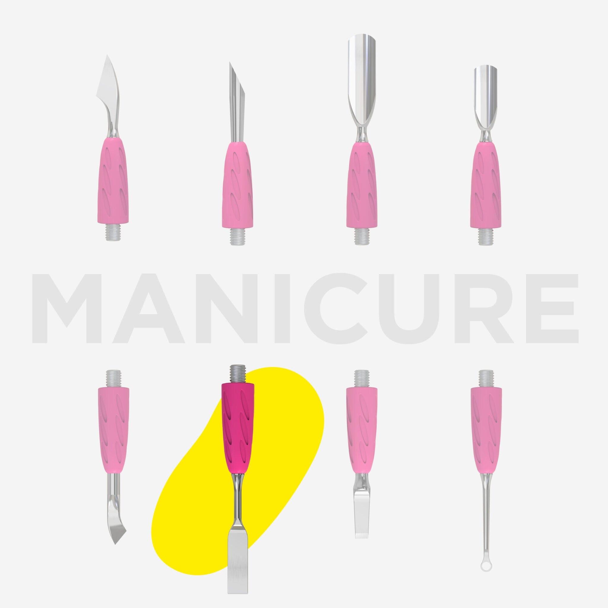 Staleks Professional Nail Pusher Combo UNIQ 18 - Straight Flat Cuticle Pusher for Manicure & Pedicure - Perfect for Salon, Home Use & DIY Nail Care