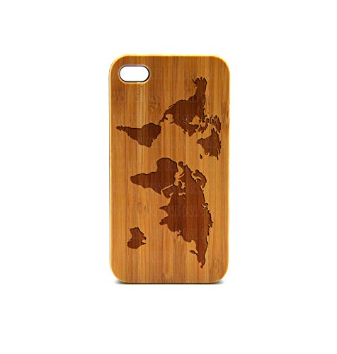 Premium Real Wood iPhone 5s Case with World Map Design - Durable & Eco-Friendly Wooden Phone Cover - Perfect for Travelers & Nature Lovers - Ideal for Daily Use, Gifts & Outdoor Adventures