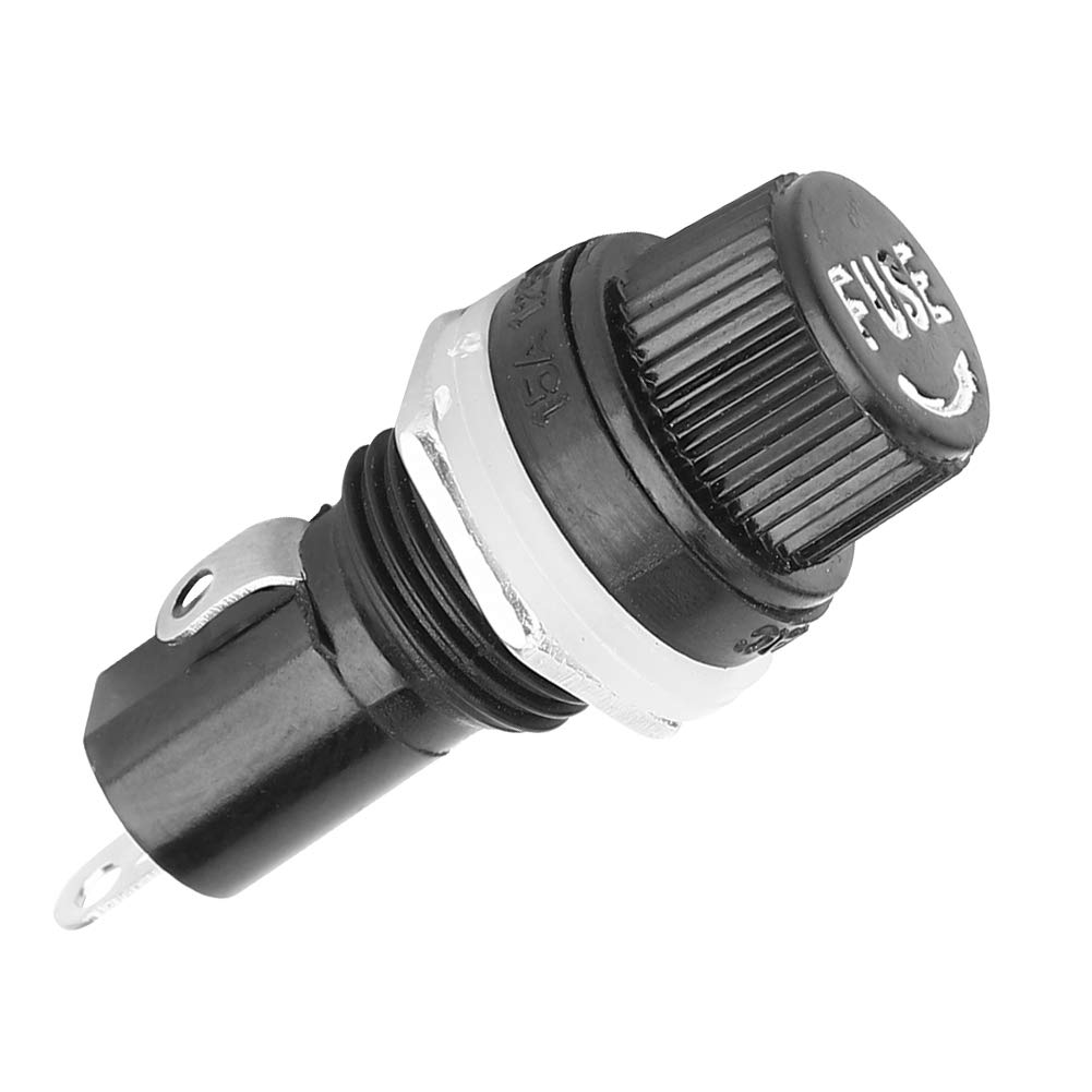 Brass Tin Plated Glass Tube Fuse Holder Socket - 15A 125VAC/10A 250VAC Flame Retardant & Safe Fuse Case for Home Appliances, Electronics & Automotive Use