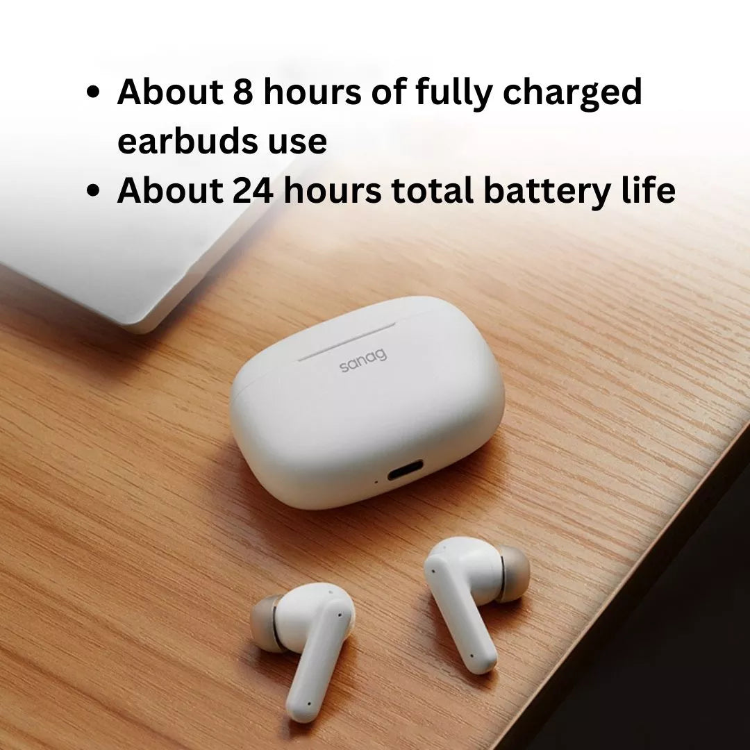 Sanag T80S Pro Wireless Bluetooth Earbuds with Active Noise Cancelling (ANC), Hi-Fi Stereo Sound for Gym, Running, Work & Travel - TWS In-Ear Headphones for iPhone & Android
