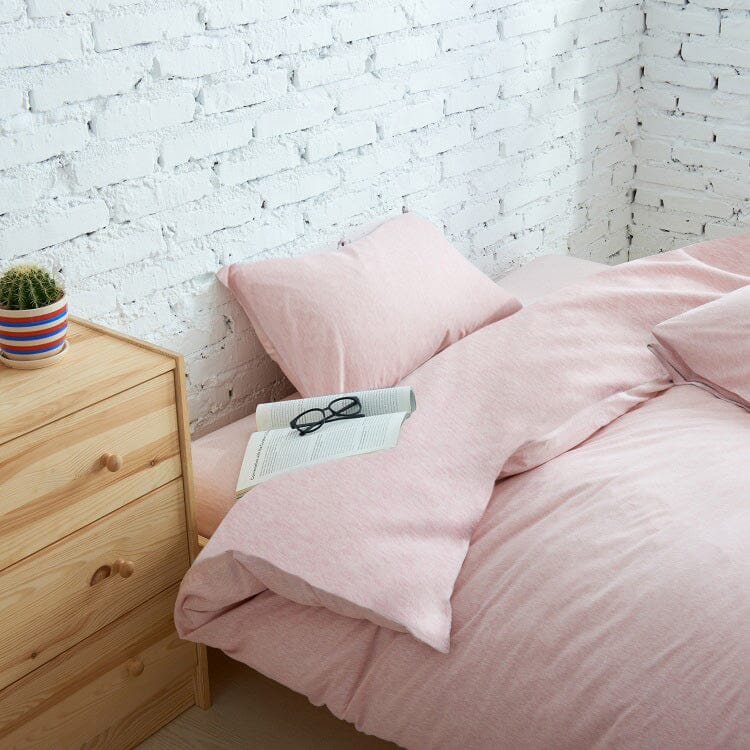 Premium 100% Cotton Cravina Pink Jersey Bedding Set - Soft & Breathable Queen/King Size Sheet Set for Cozy Sleep & Home Decor