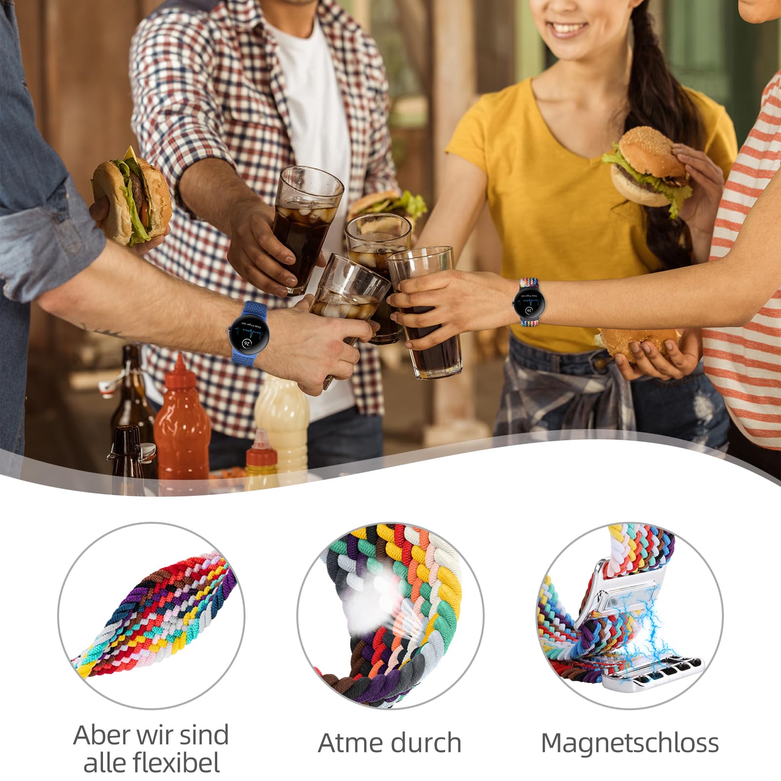 Google Pixel Watch 2 Sport Loop - Adjustable Breathable Strap for Active Lifestyles